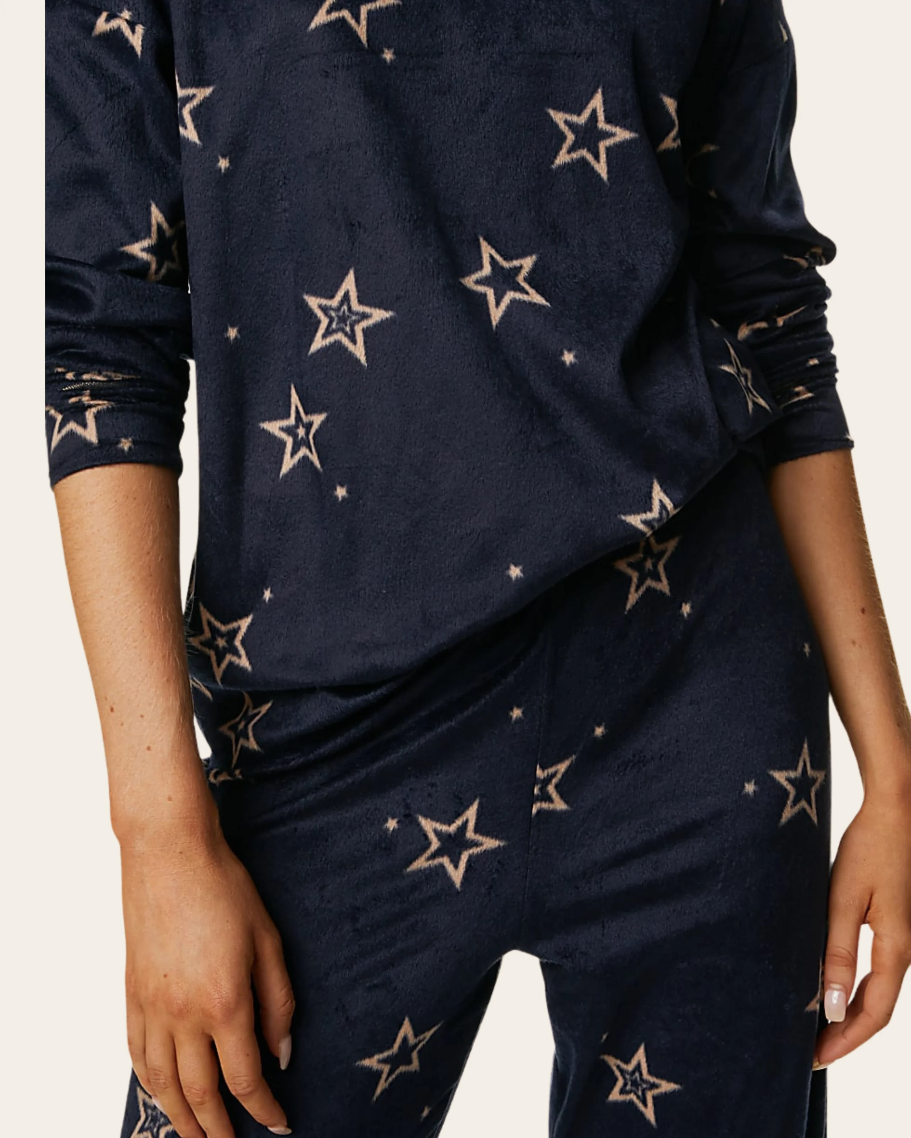 Fleece Star Print Pajama Set