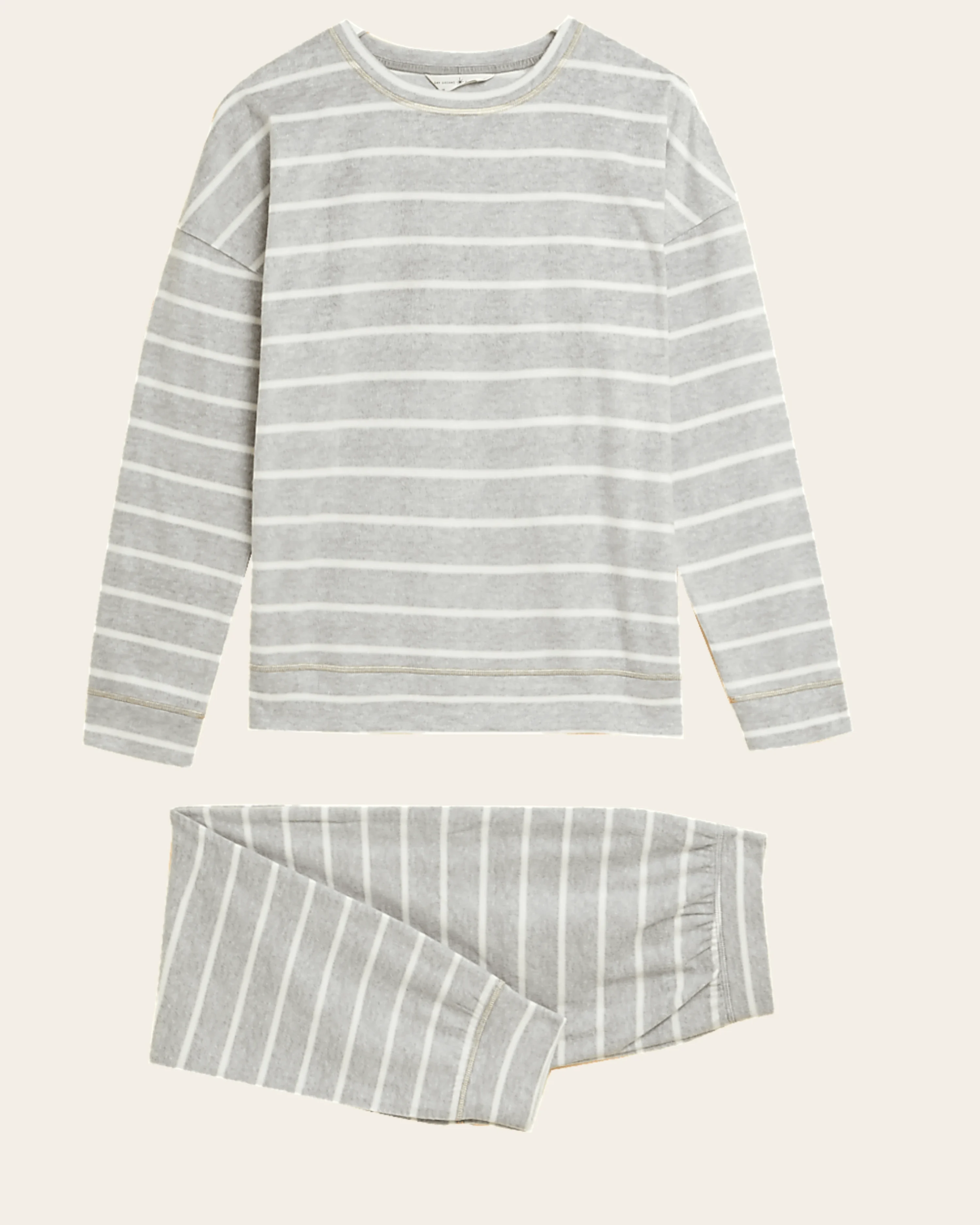 Grey Stripe Fleece Set