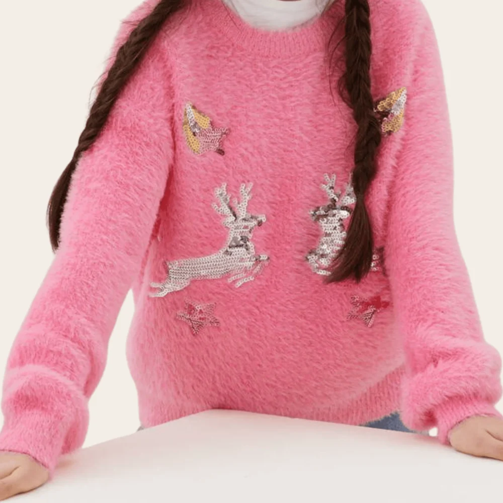🦌 Starry Reindeer Fluffy Jumper