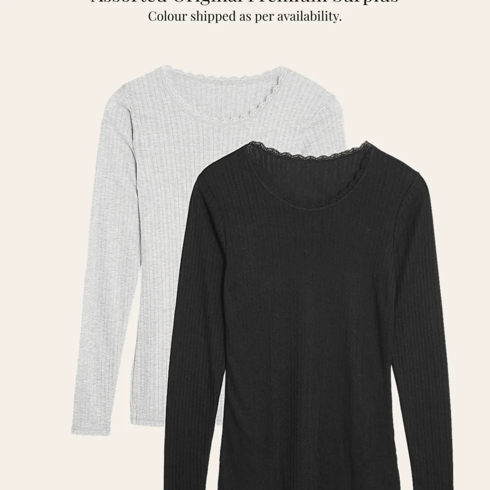 Ribbed Full Sleeve Thermals – Pack of 2