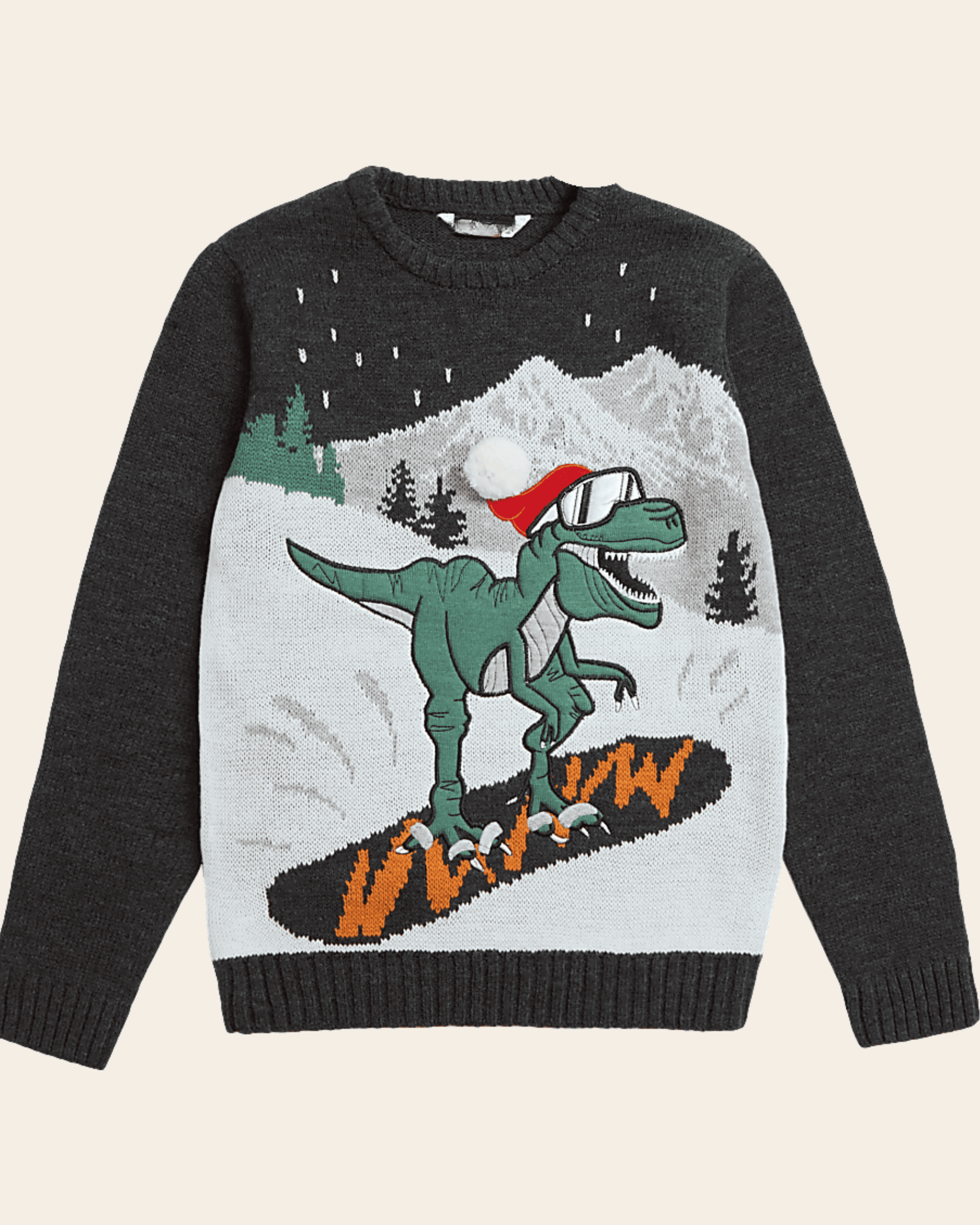 🦖 Snowboard Dino Knit Jumper