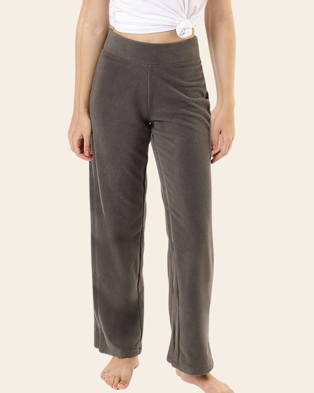 7a Taupe Fleece Lounge Bottoms