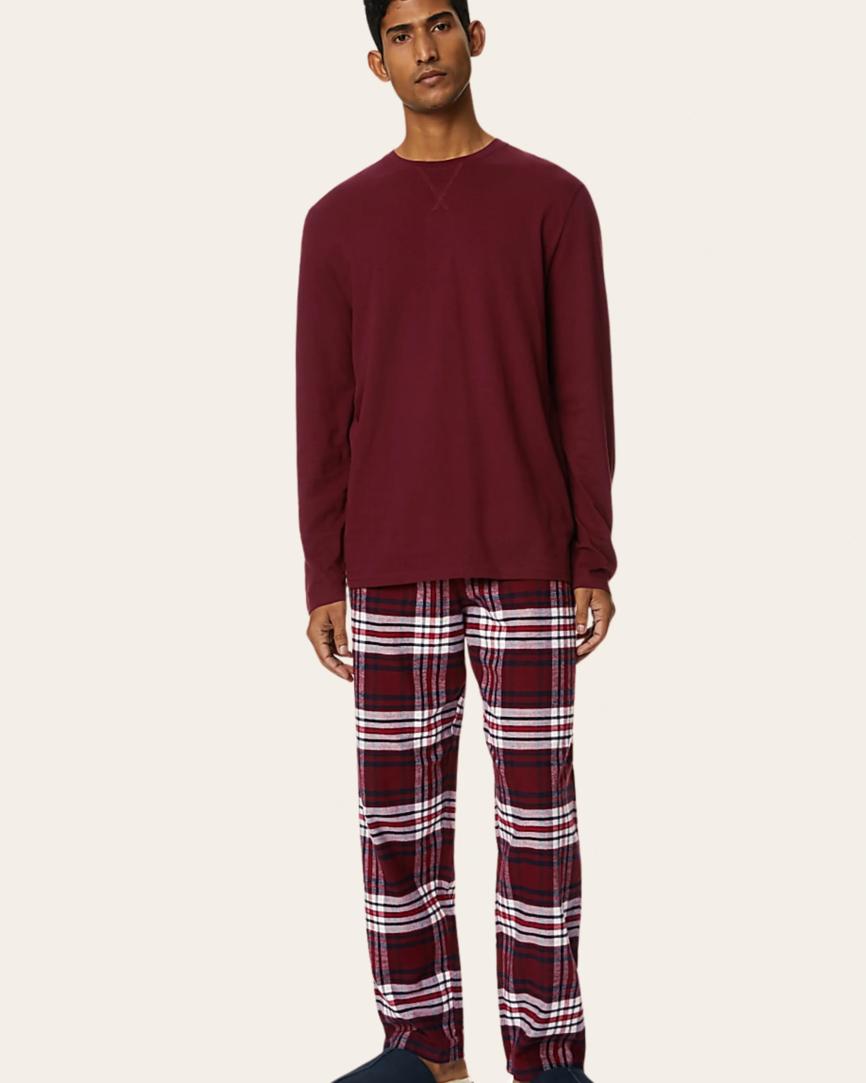 Burgundy Plaid Pyjama Set