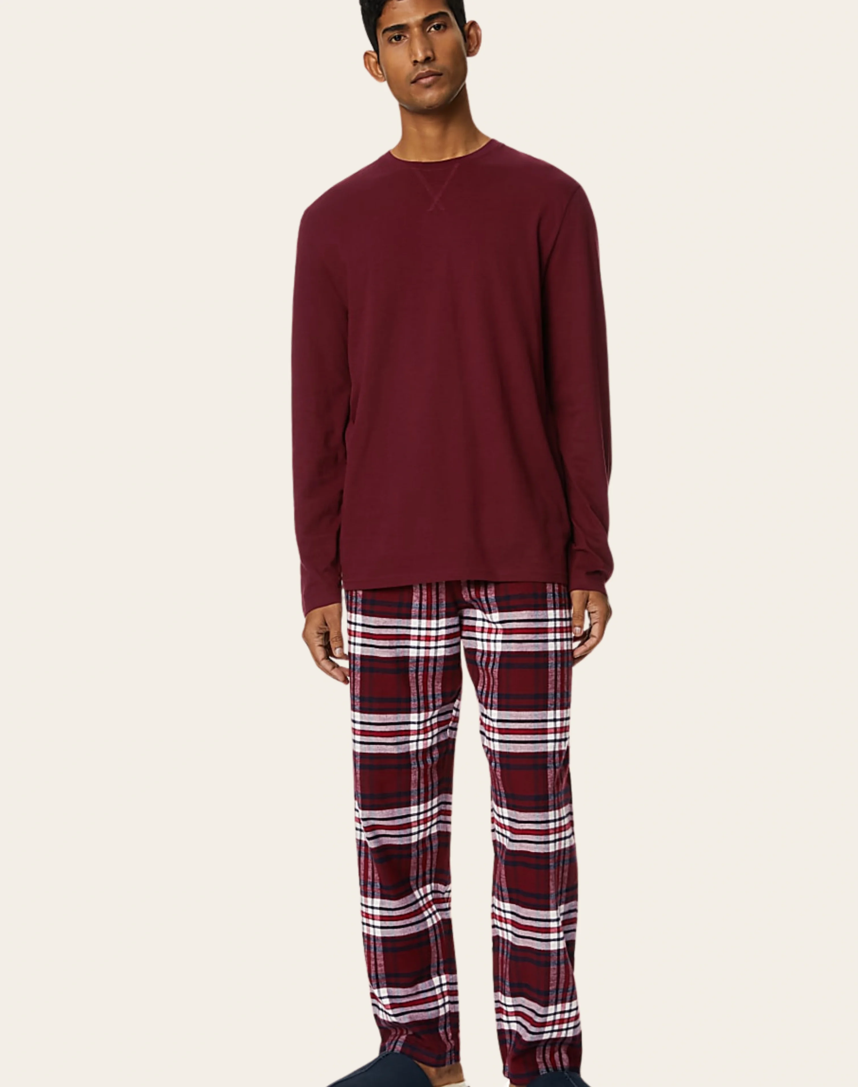 Burgundy Plaid Pyjama Set