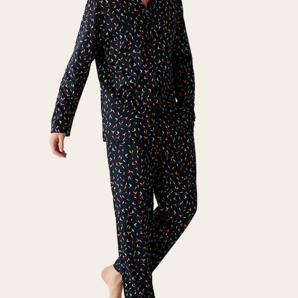 Midnight Confetti Buttoned Set