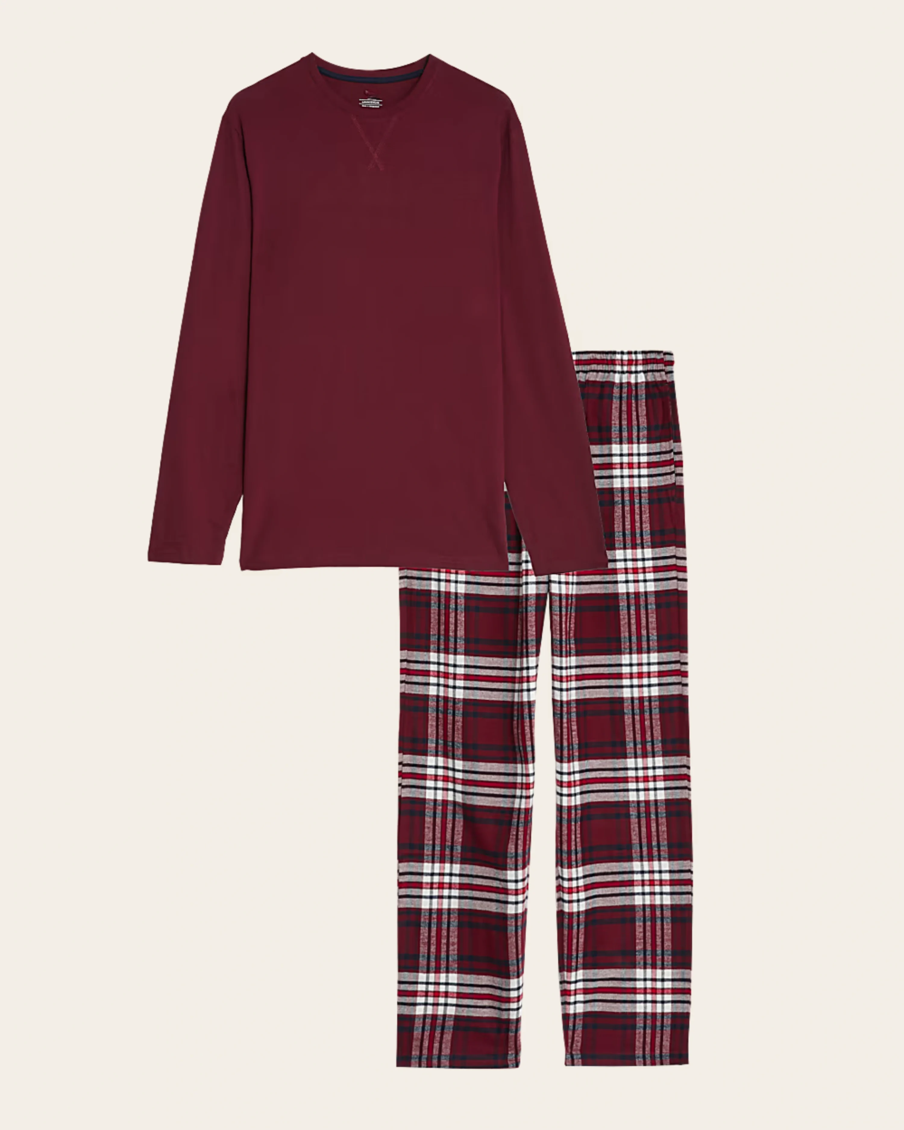 Burgundy Plaid Pyjama Set