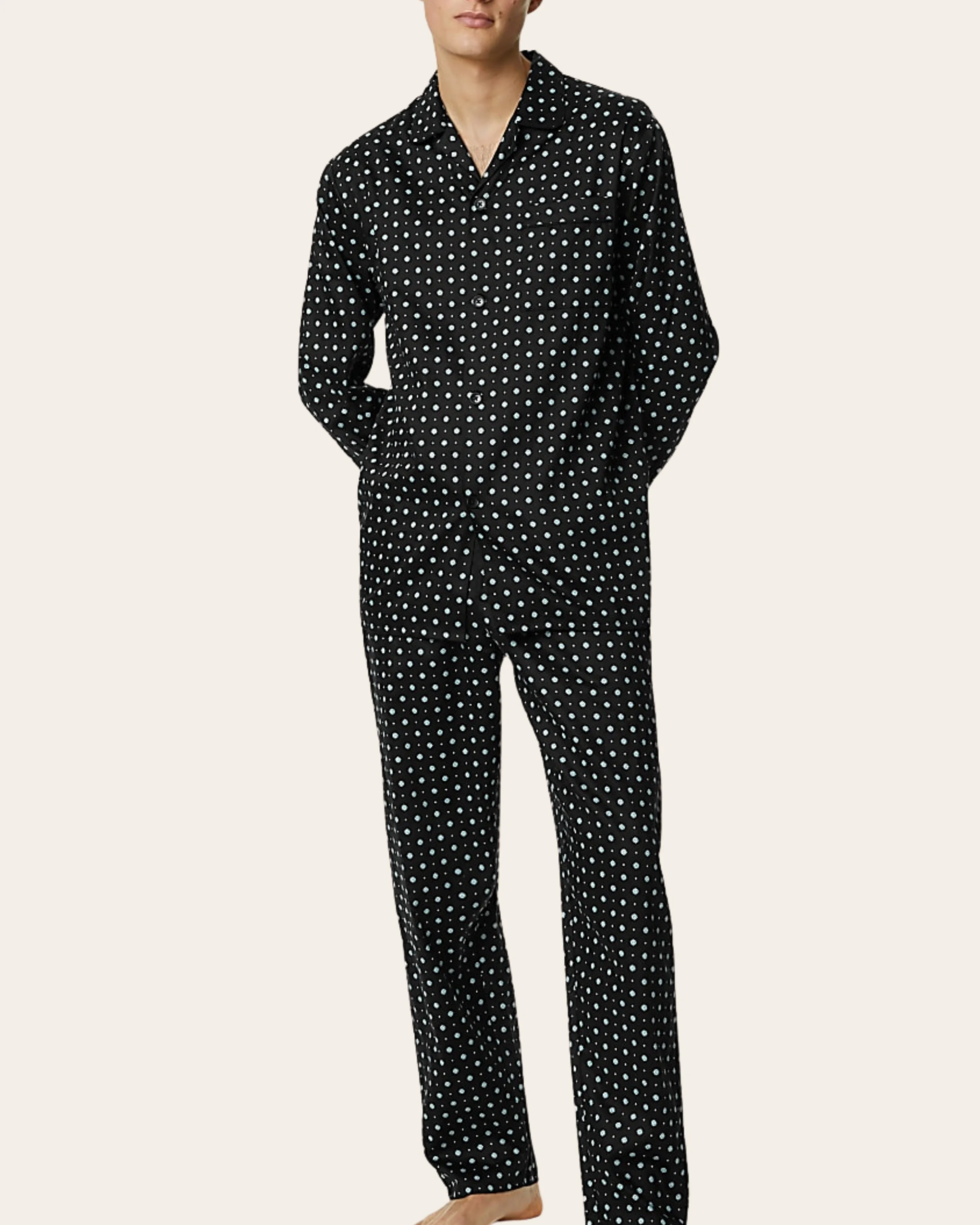 Midnight Bloom Buttoned Set