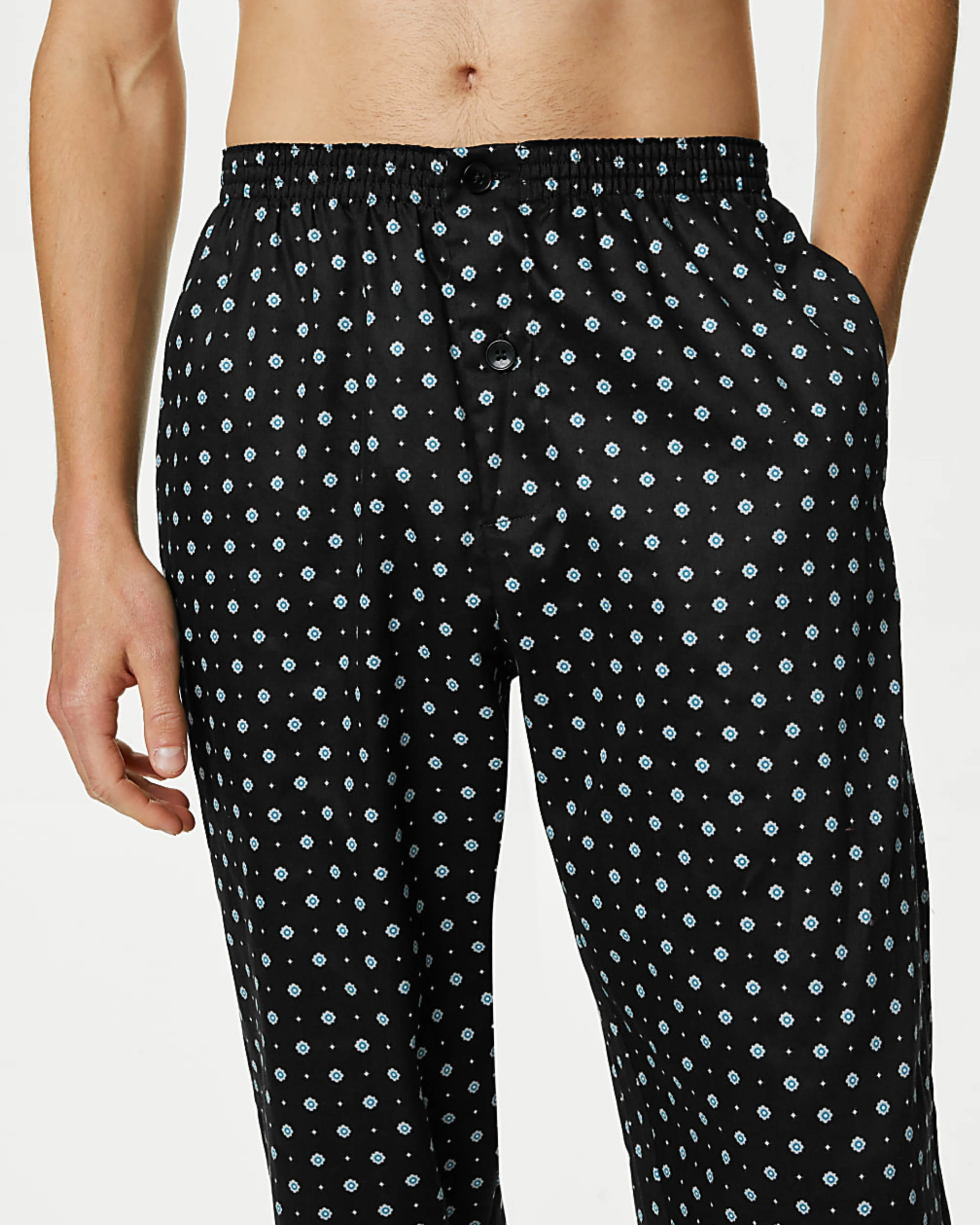 Midnight Bloom Buttoned Set