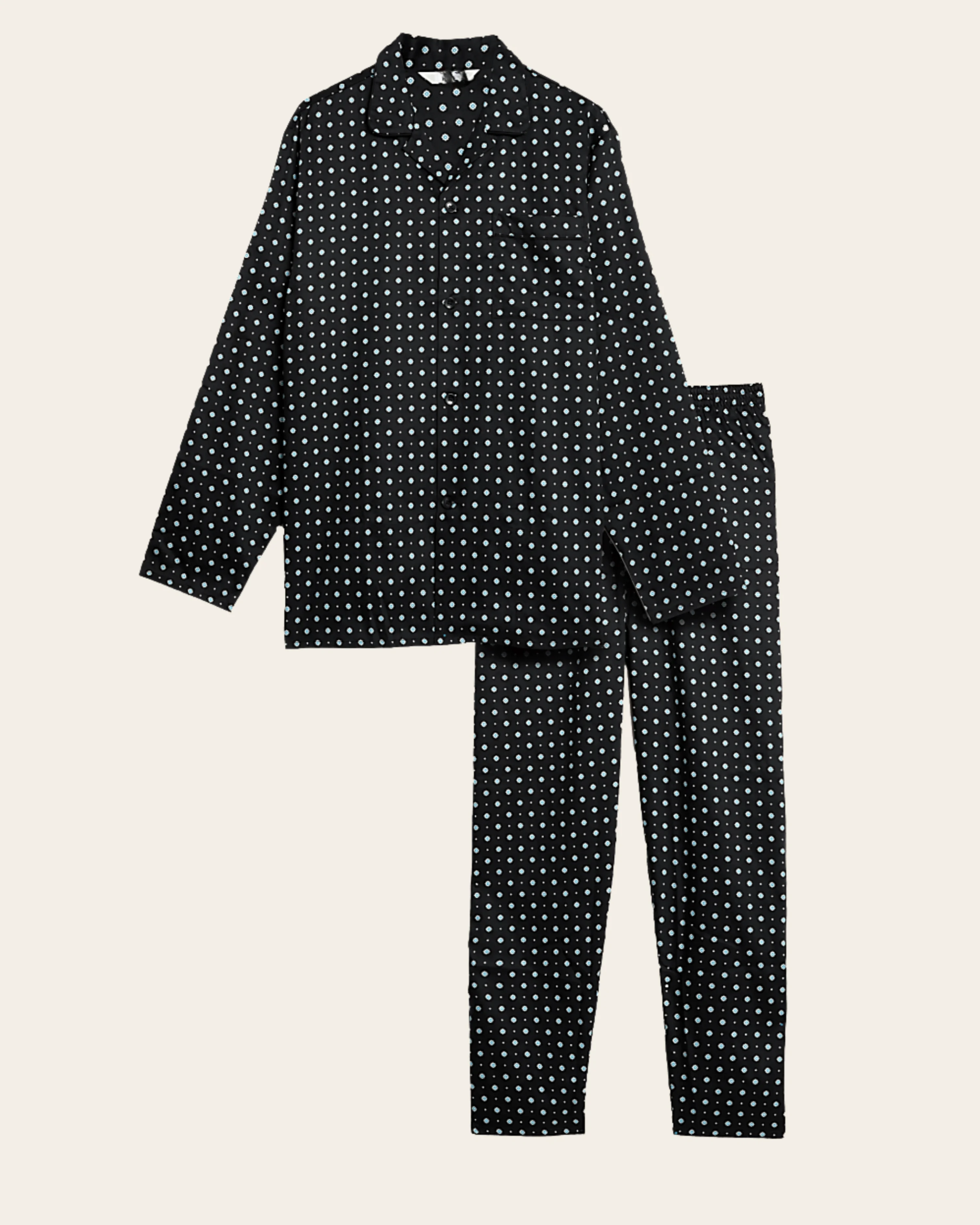 Midnight Bloom Buttoned Set