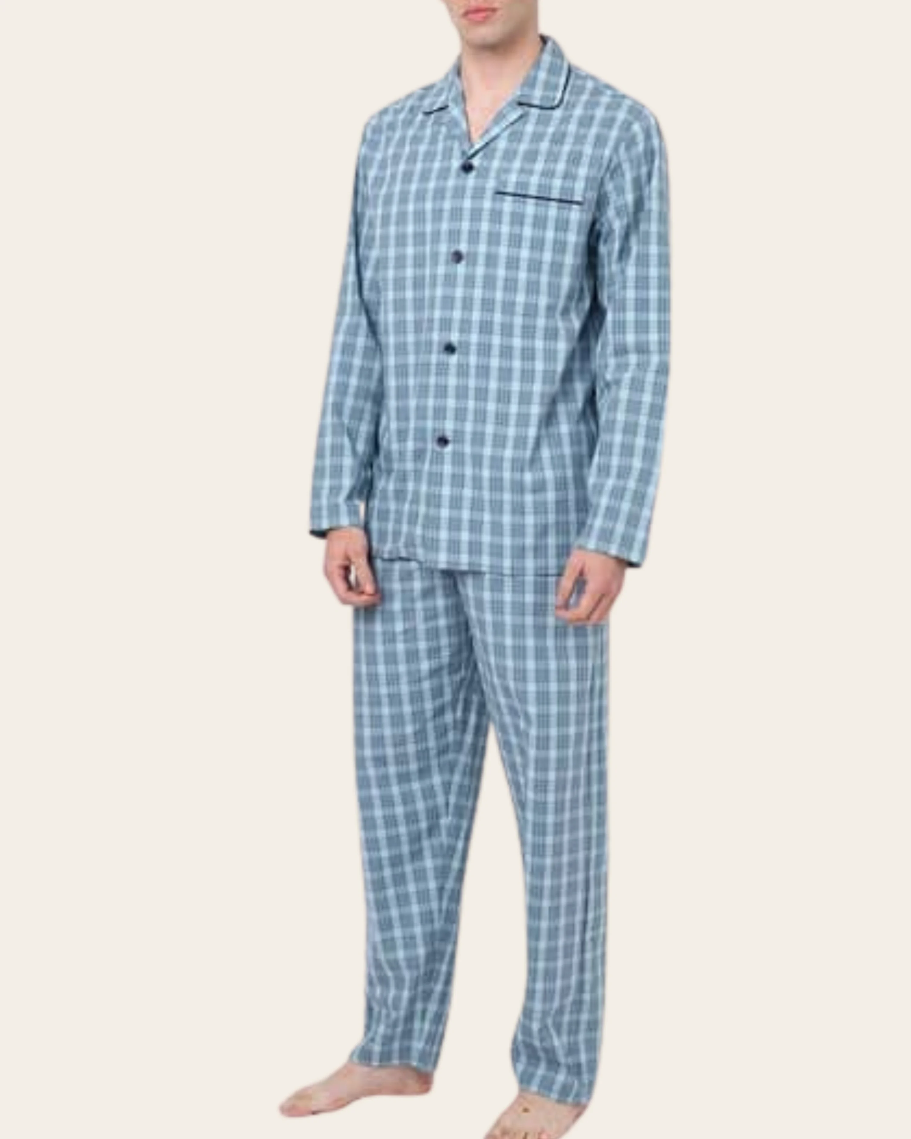 Skyline Grid Buttoned Set