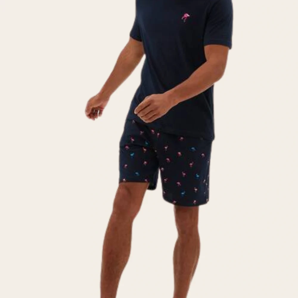 Midnight Flamingo Short Set