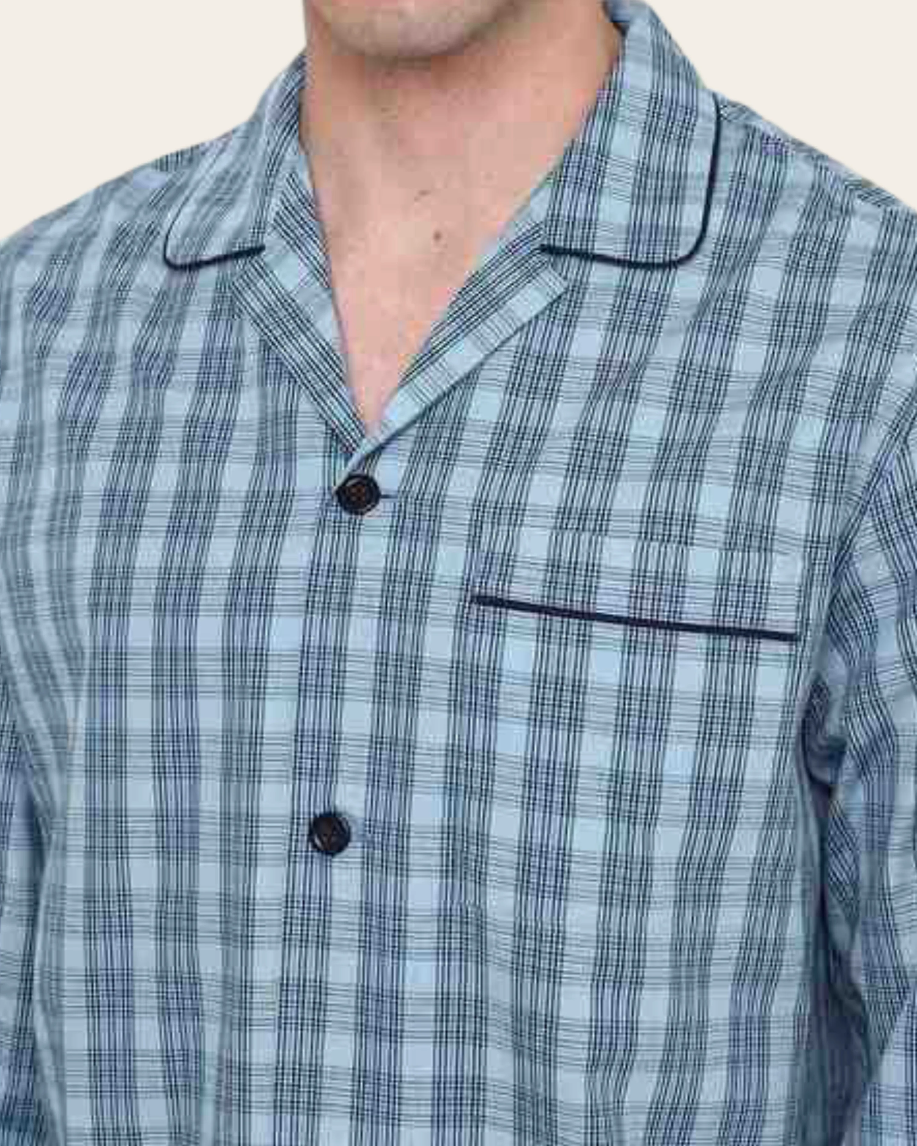 Skyline Grid Buttoned Set