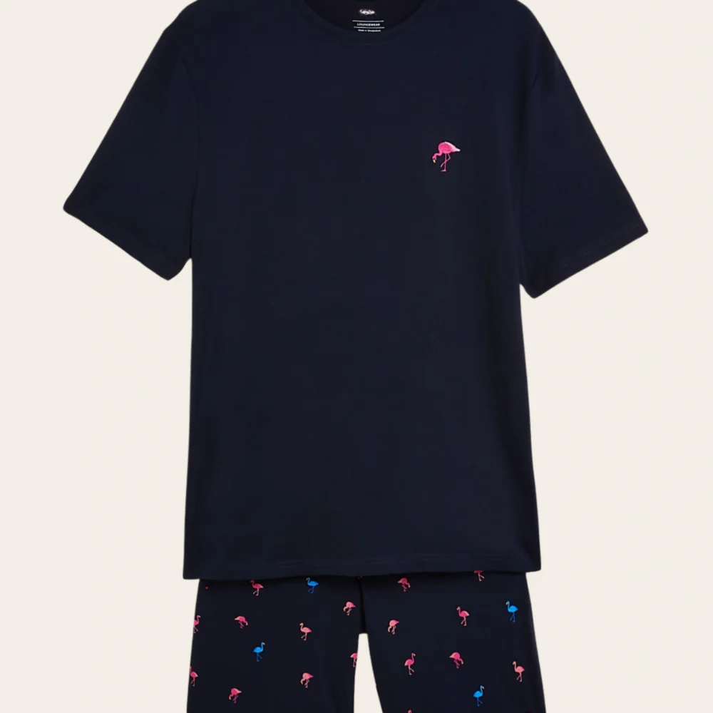 Midnight Flamingo Short Set