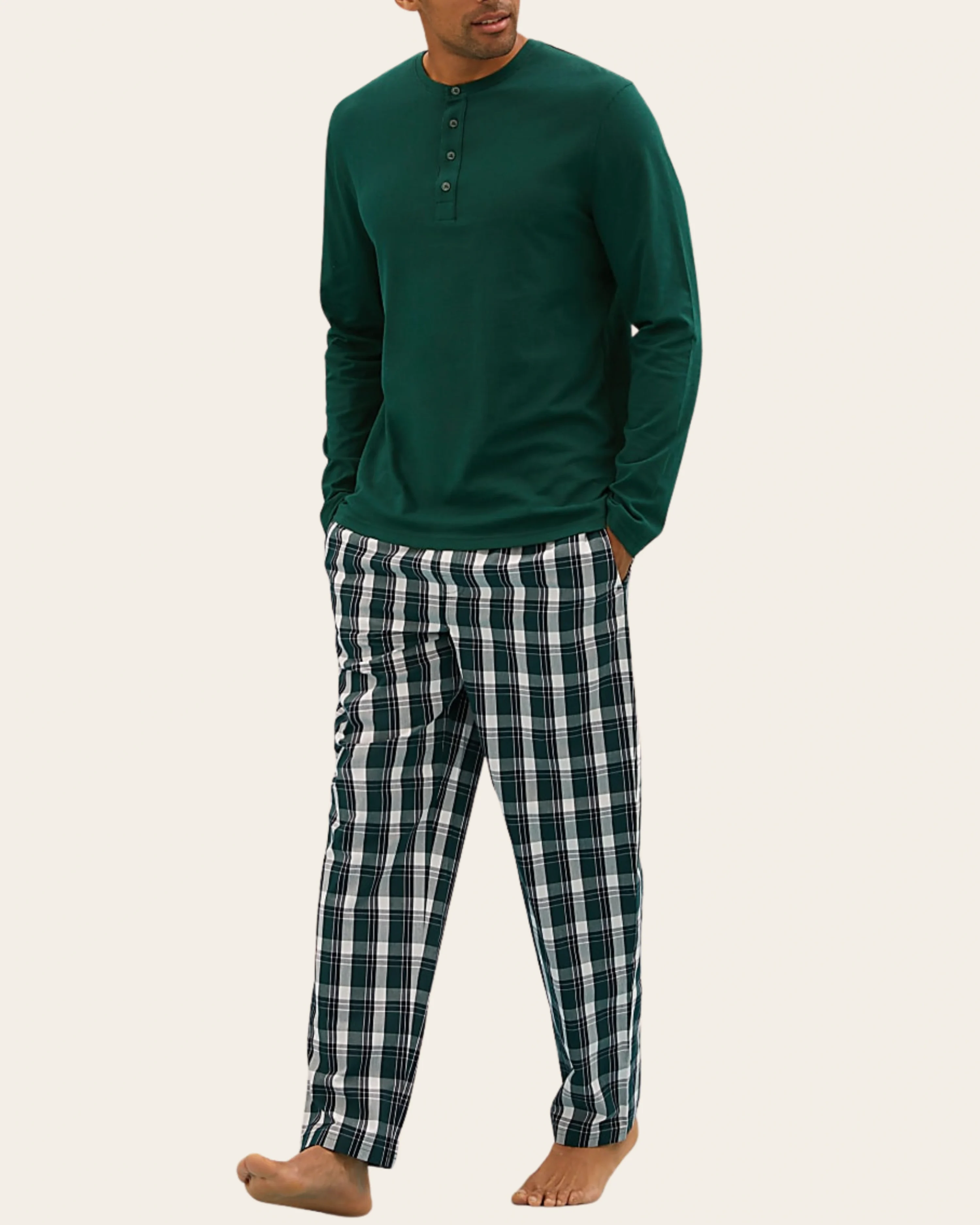 Forest Check Henley Set