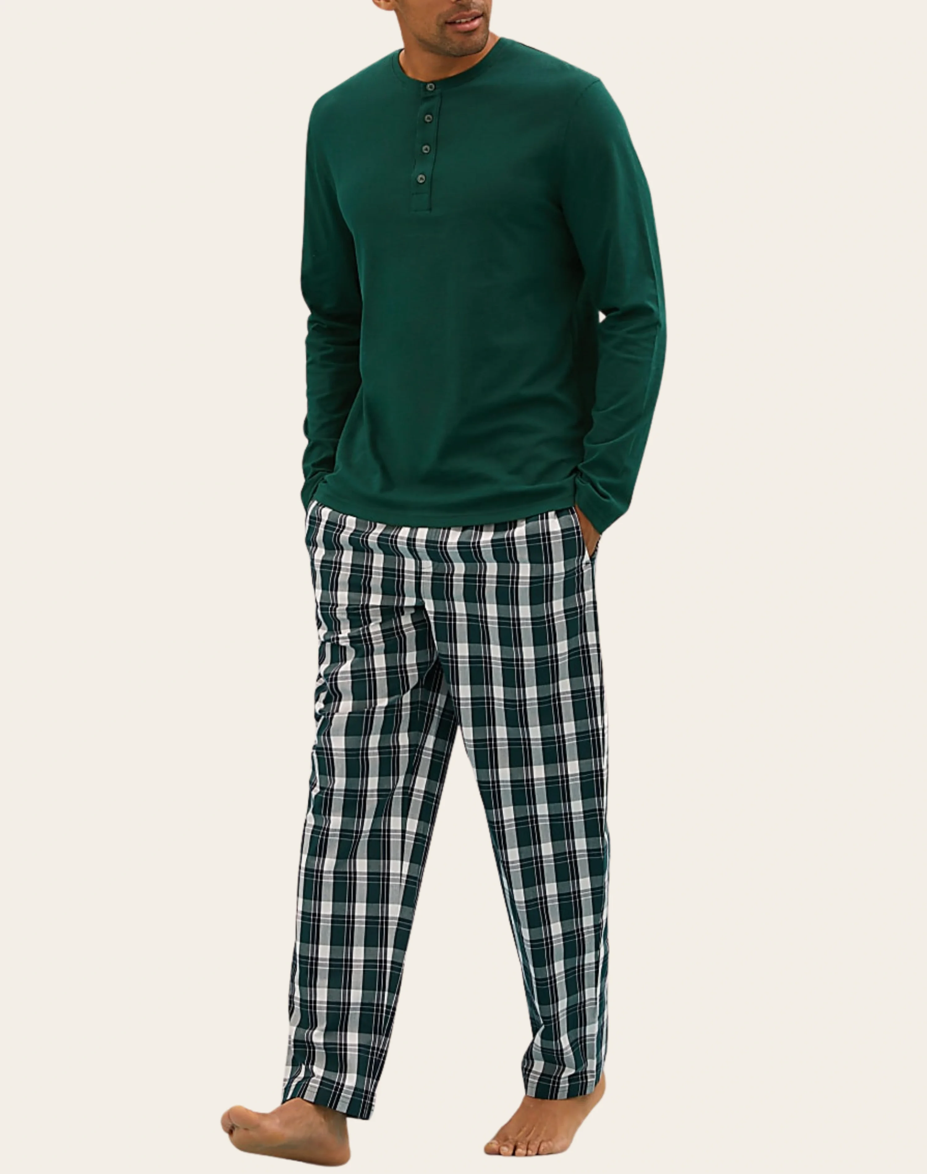 Forest Check Henley Set