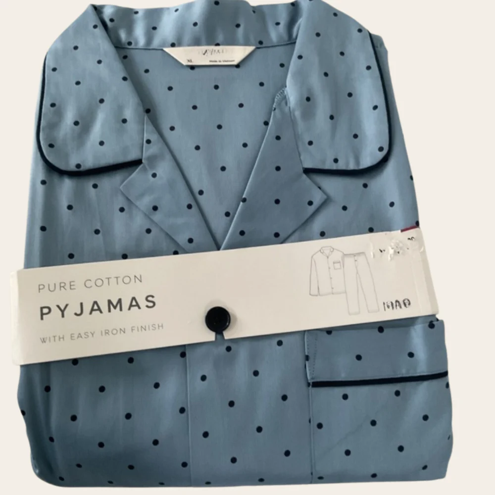 Powder Blue Dot Buttoned Set