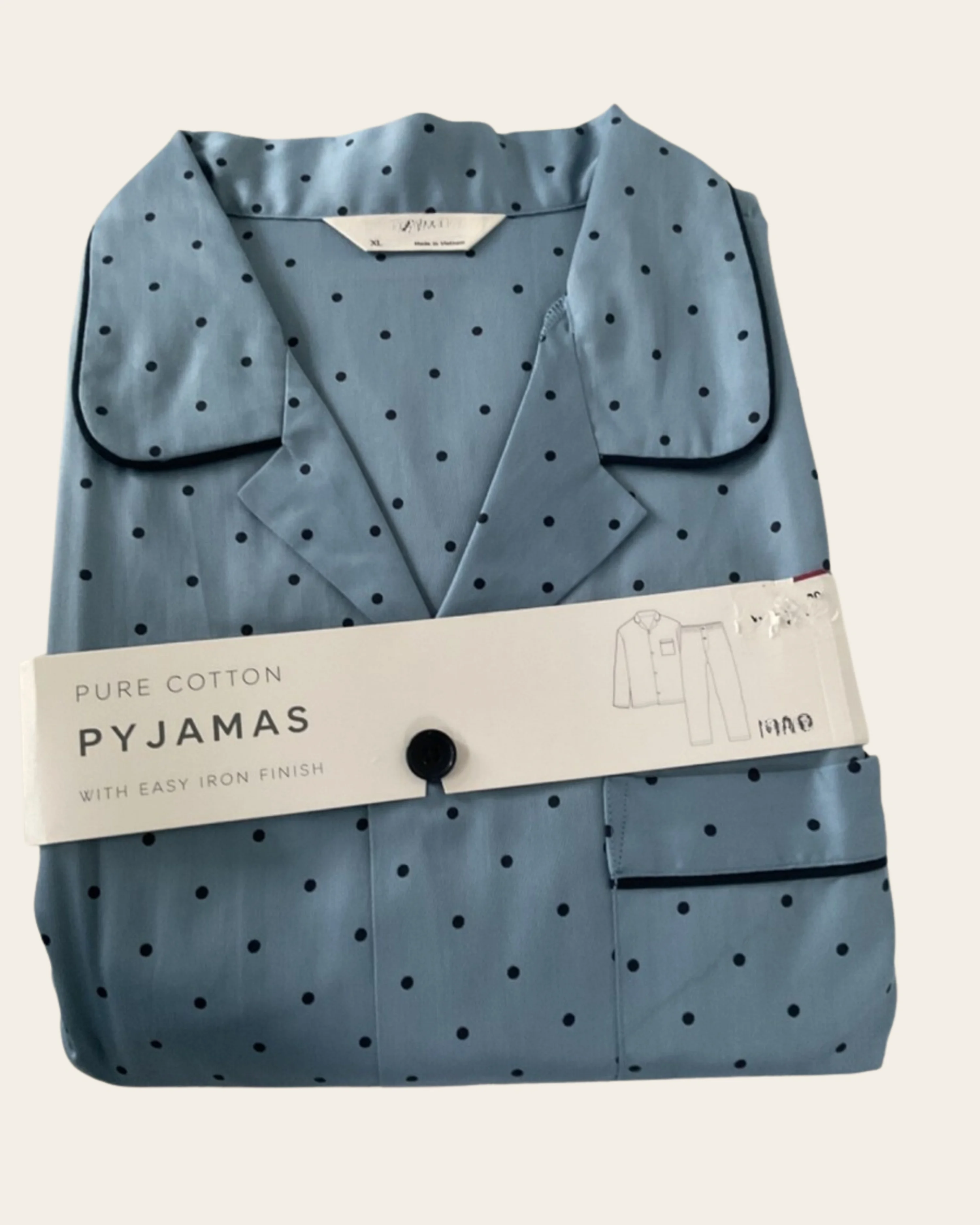 Powder Blue Dot Buttoned Set