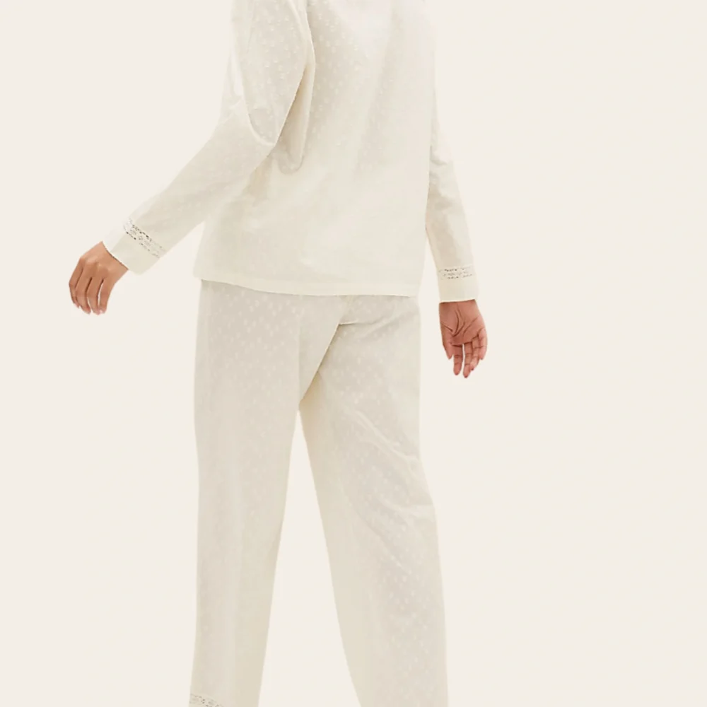 Classic White Button-Down Night Suit