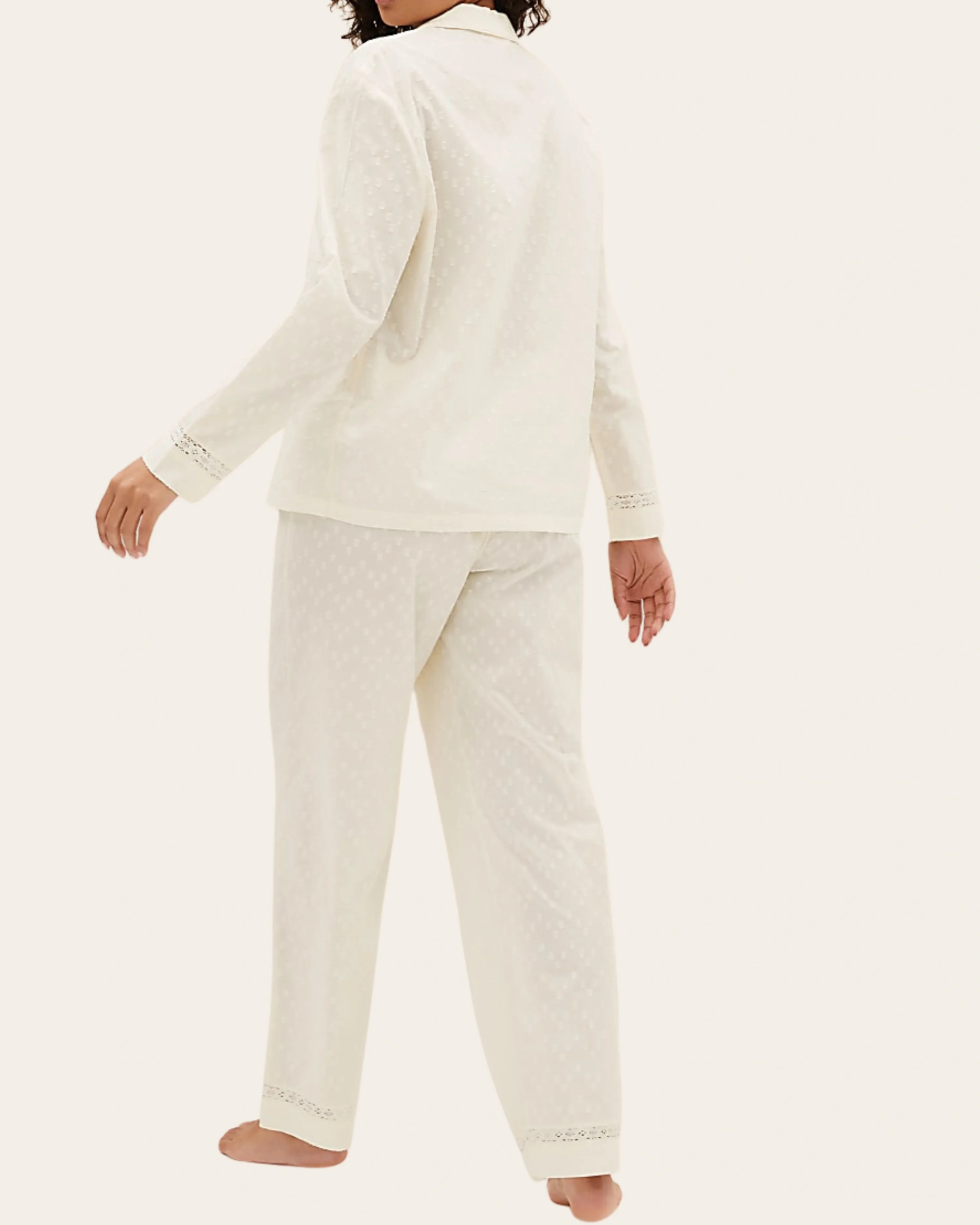 Classic White Button-Down Night Suit