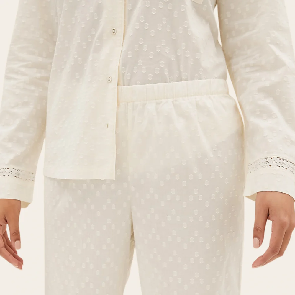 Classic White Button-Down Night Suit