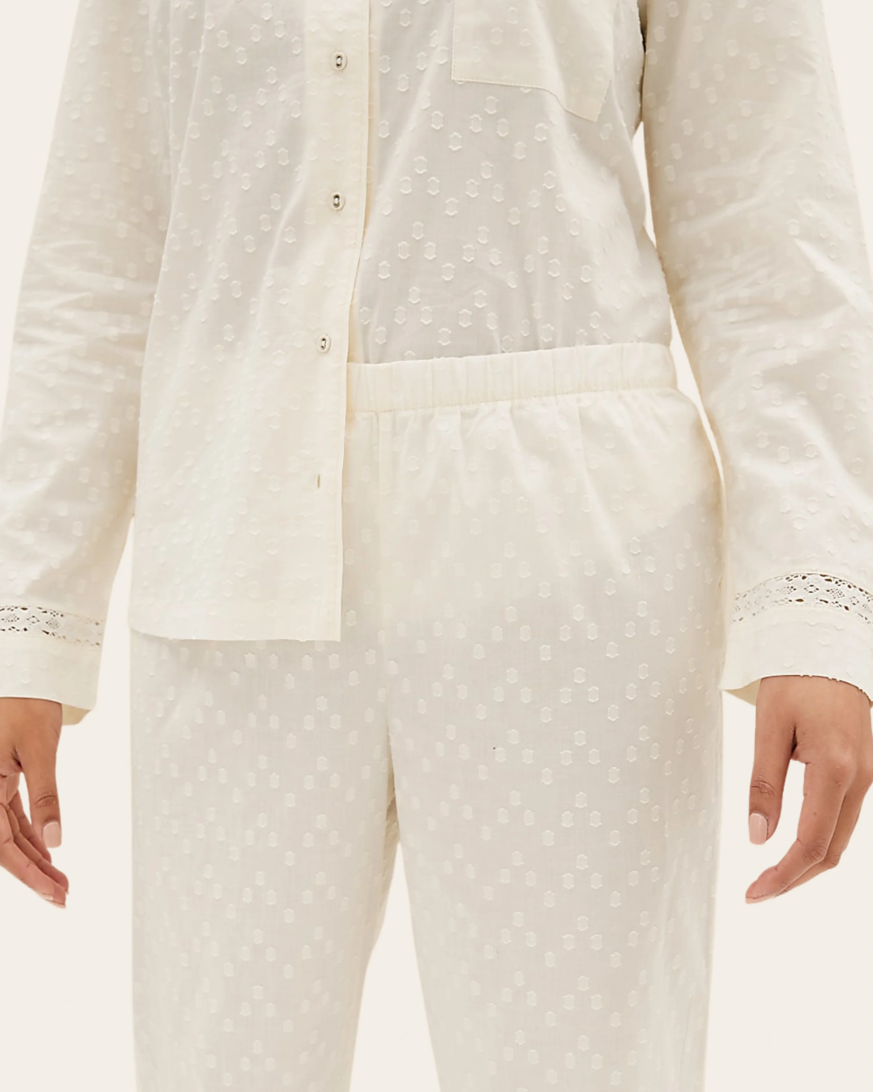 Classic White Button-Down Night Suit