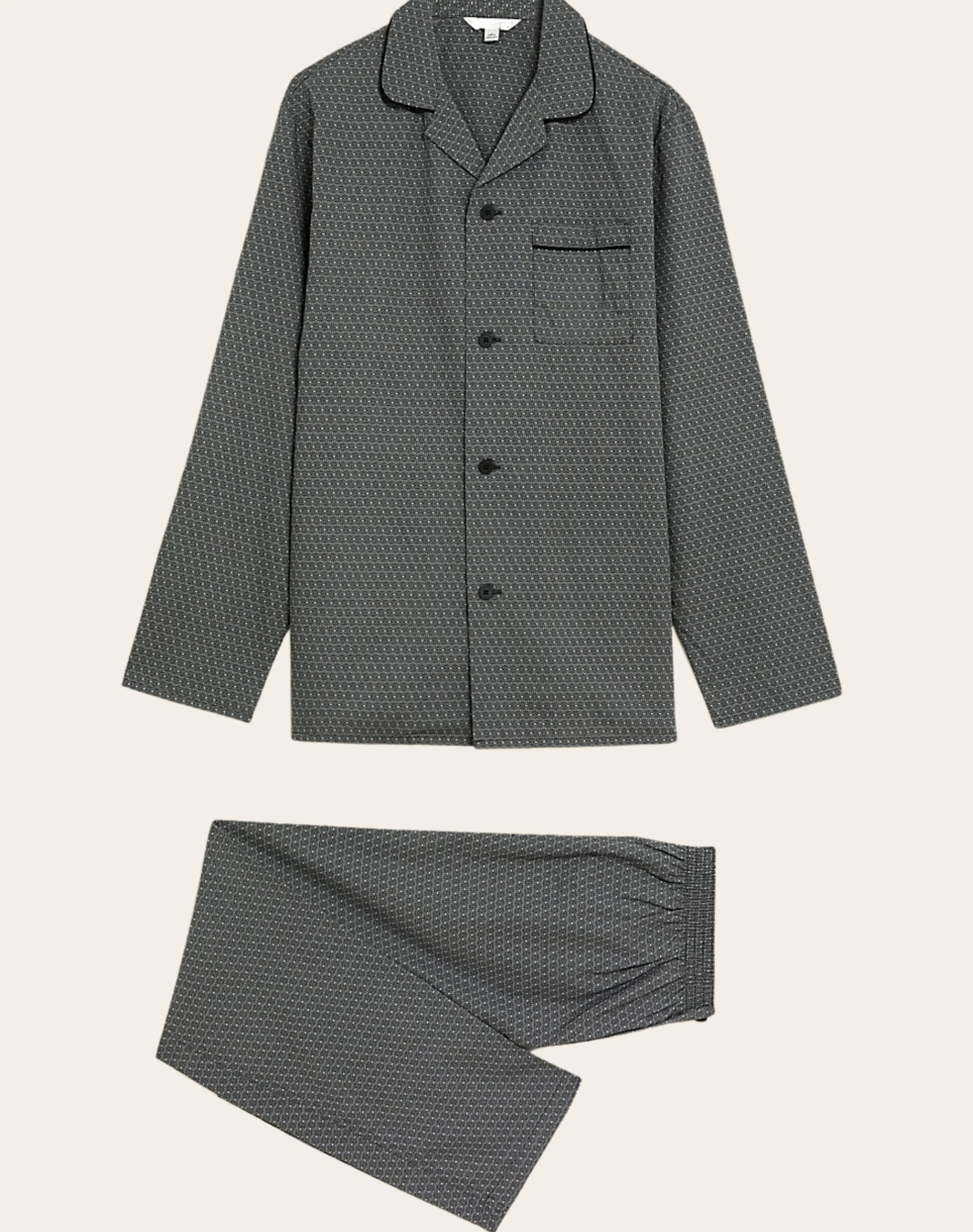 Noir Lattice Luxe Buttoned Set