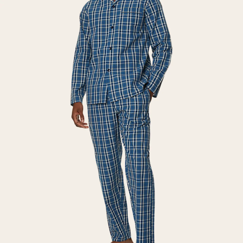 Royal Grid Buttoned Set