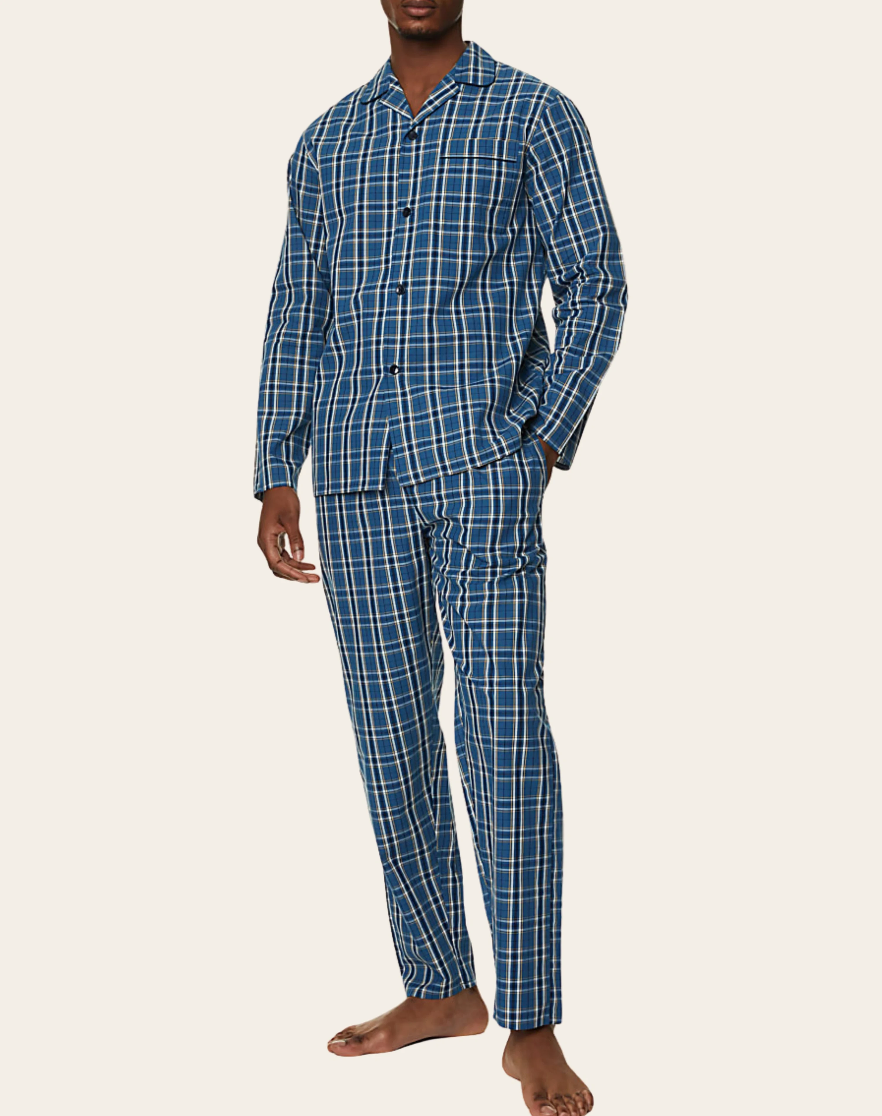 Royal Grid Buttoned Set