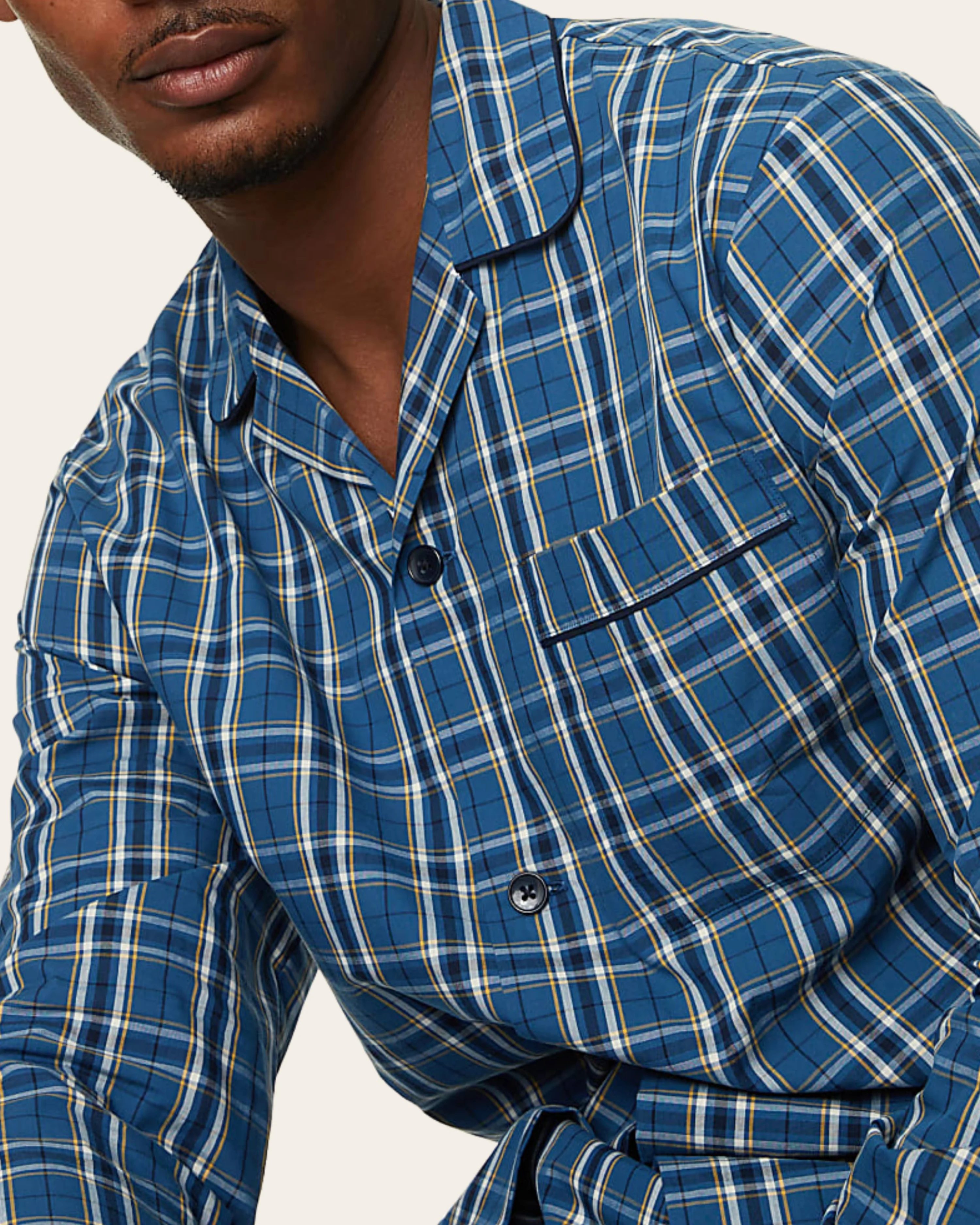 Royal Grid Buttoned Set