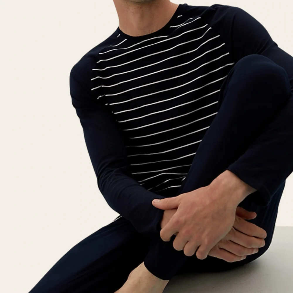 Navy Horizon Stripe Set