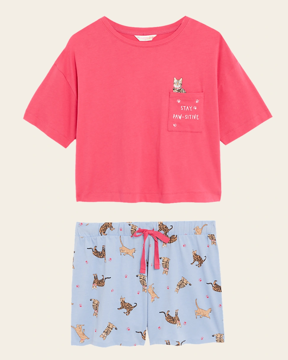 Paw-Sitive Nights Cotton Short Set