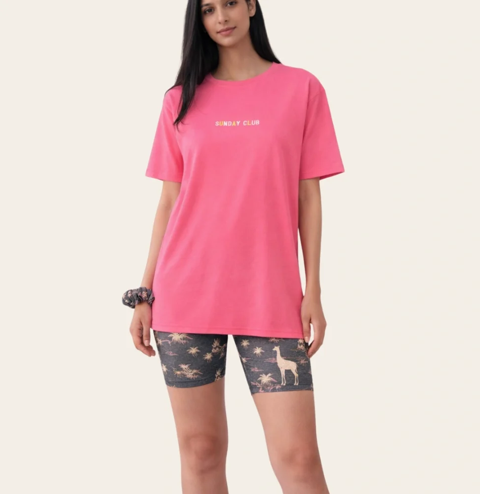 Coral Sunday Club Cotton-Rich Set