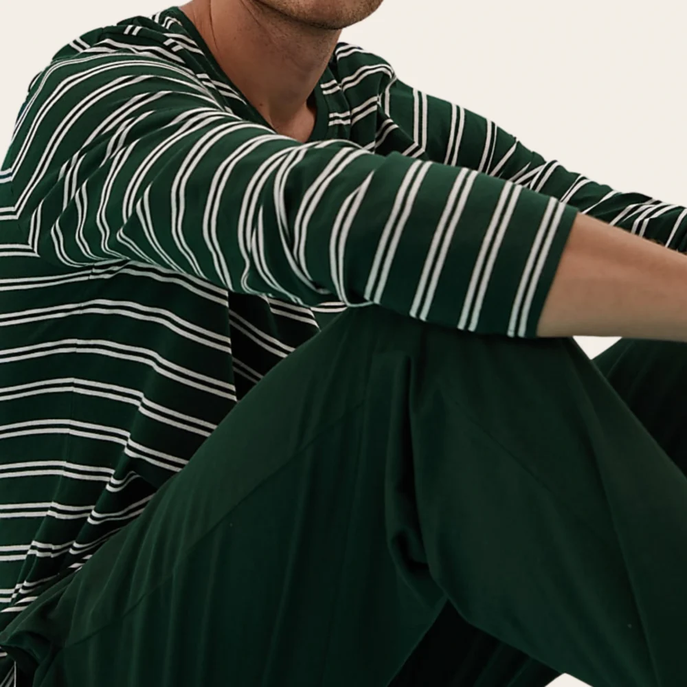 Evergreen Stripe Lounge Set