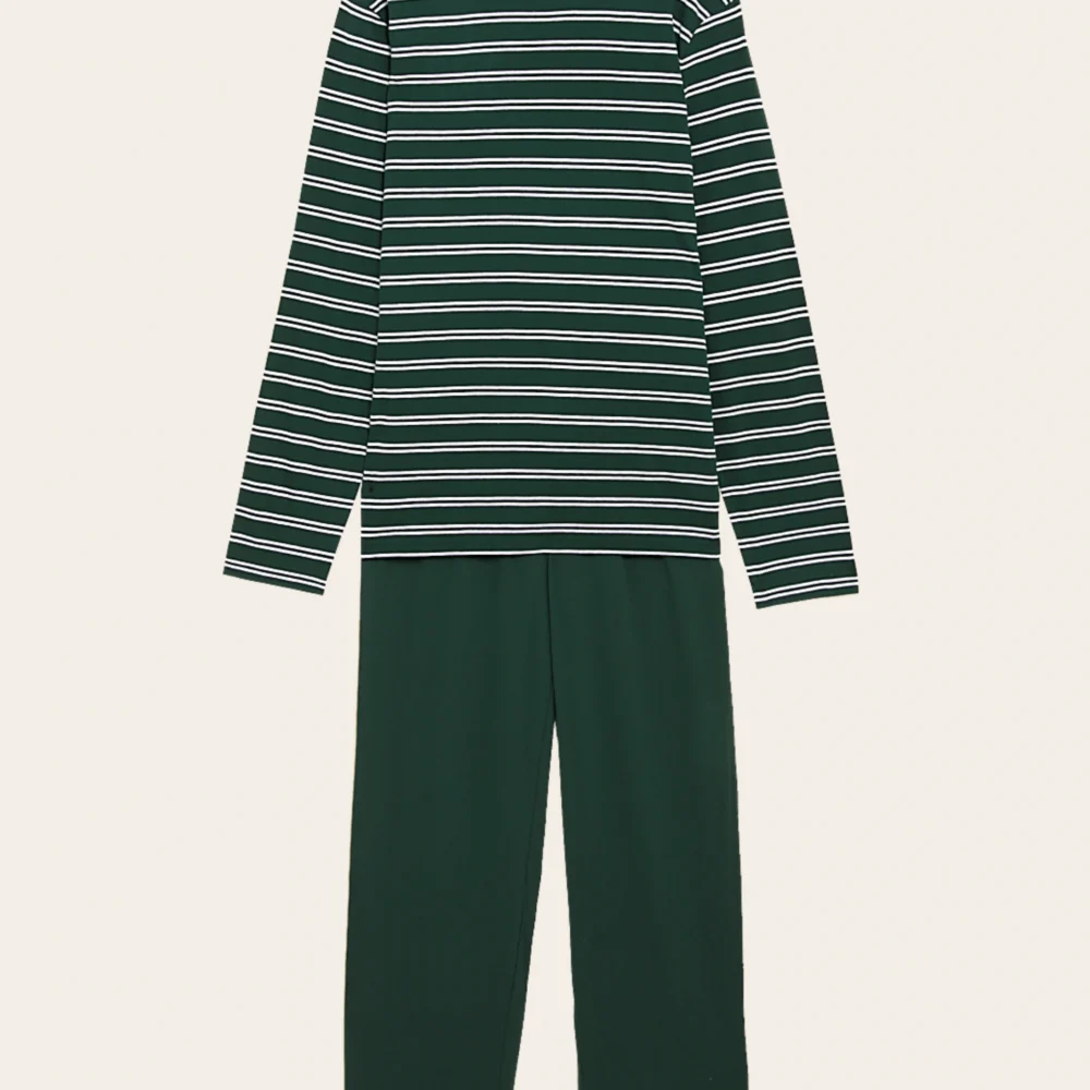 Evergreen Stripe Lounge Set