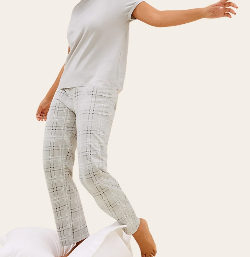 30a Soft Grey Check Cotton Set