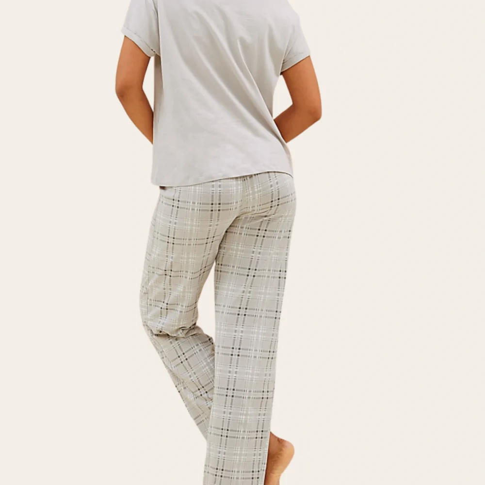 30b Soft Grey Check Cotton Set