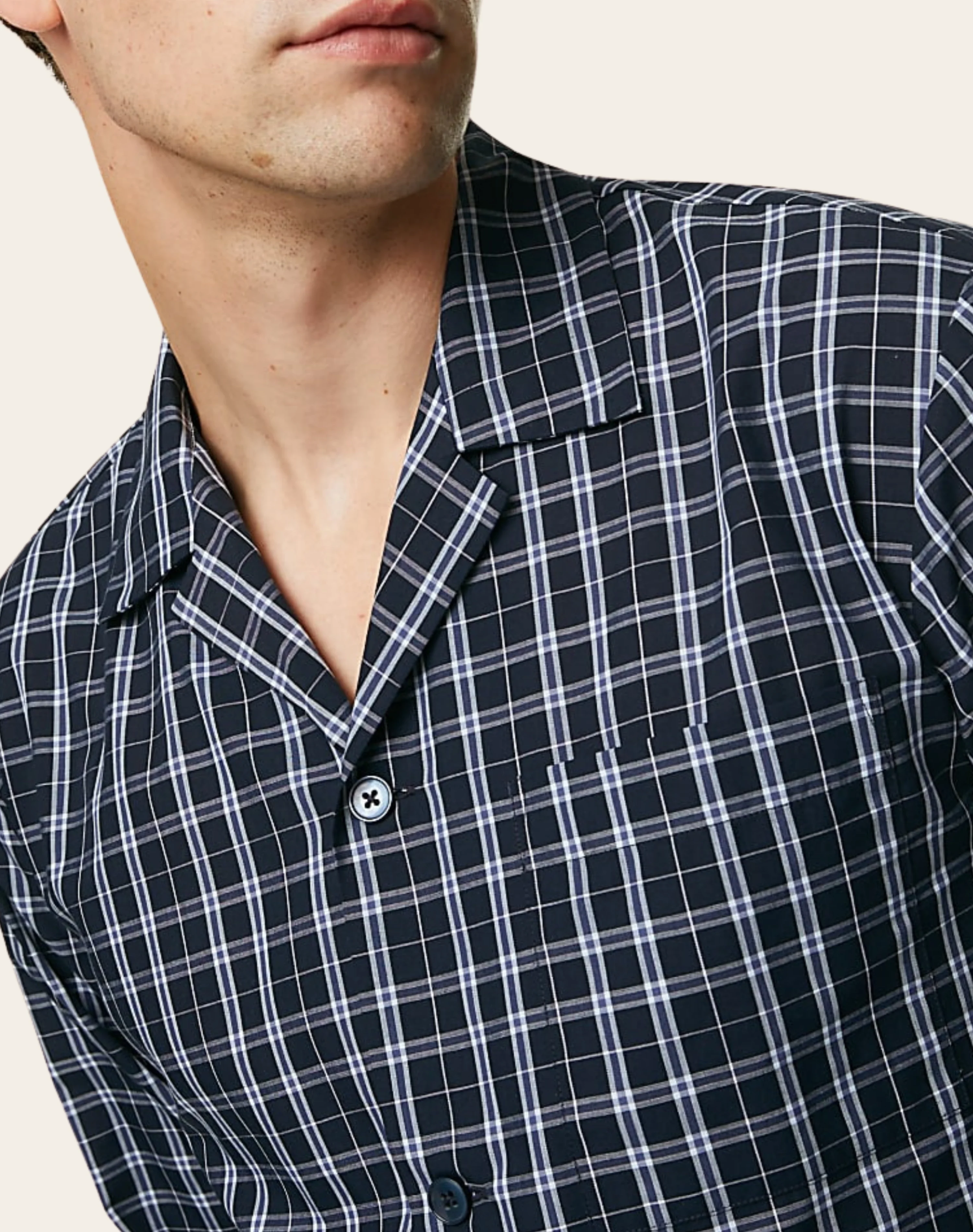 Inkline Grid Buttoned Set