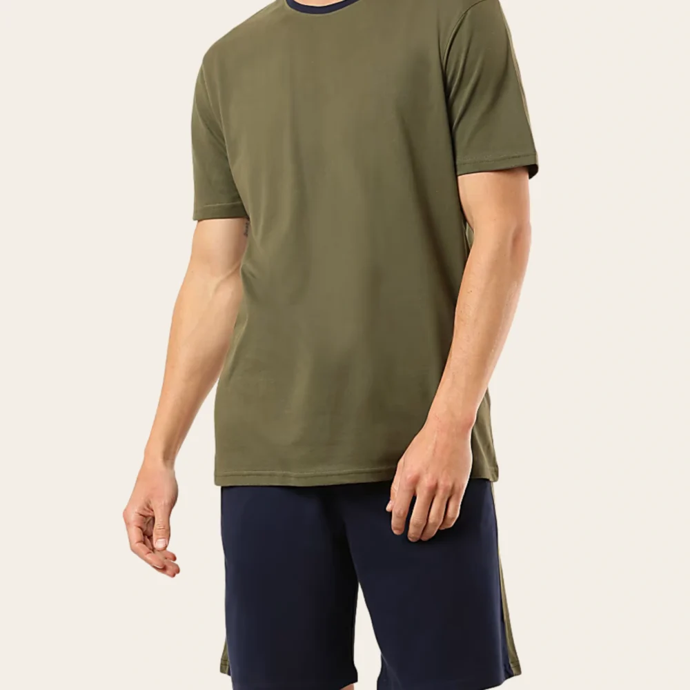 Olive Navy Contrast Short Set