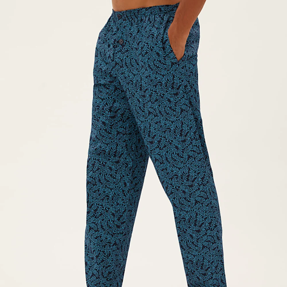 Teal Leaf Buttoned Set