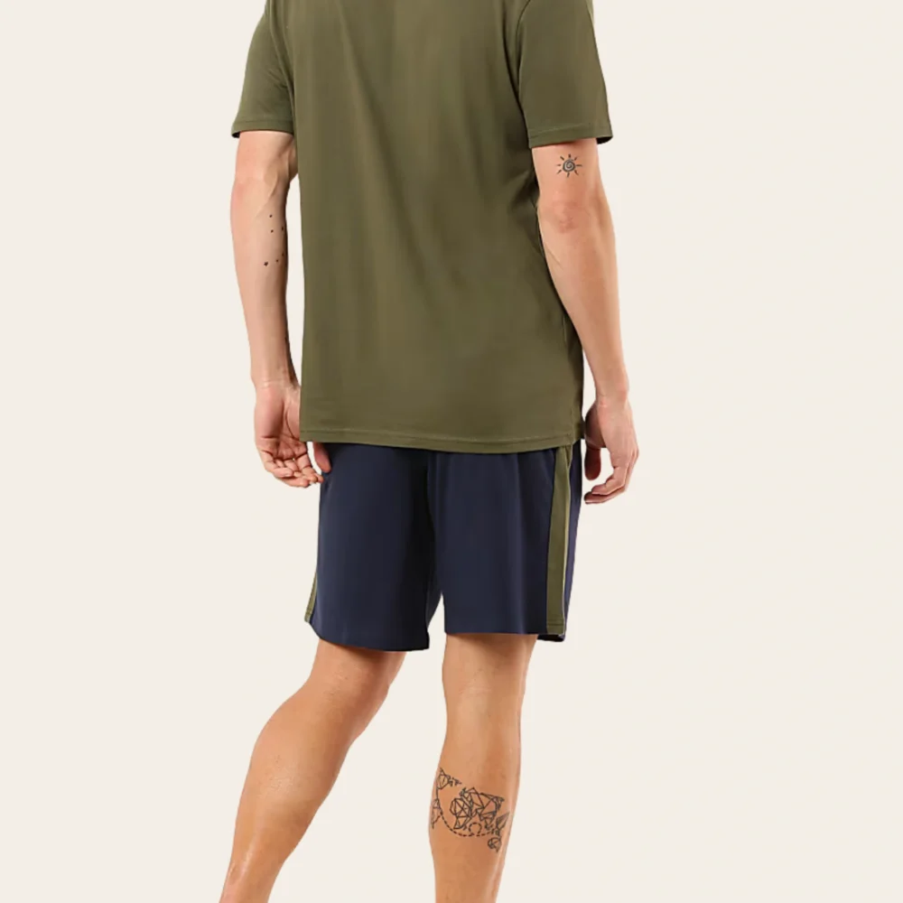 Olive Navy Contrast Short Set