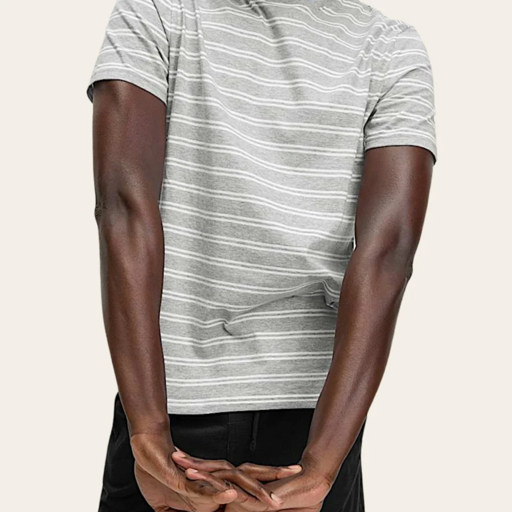 Classic Grey Stripe Short Set