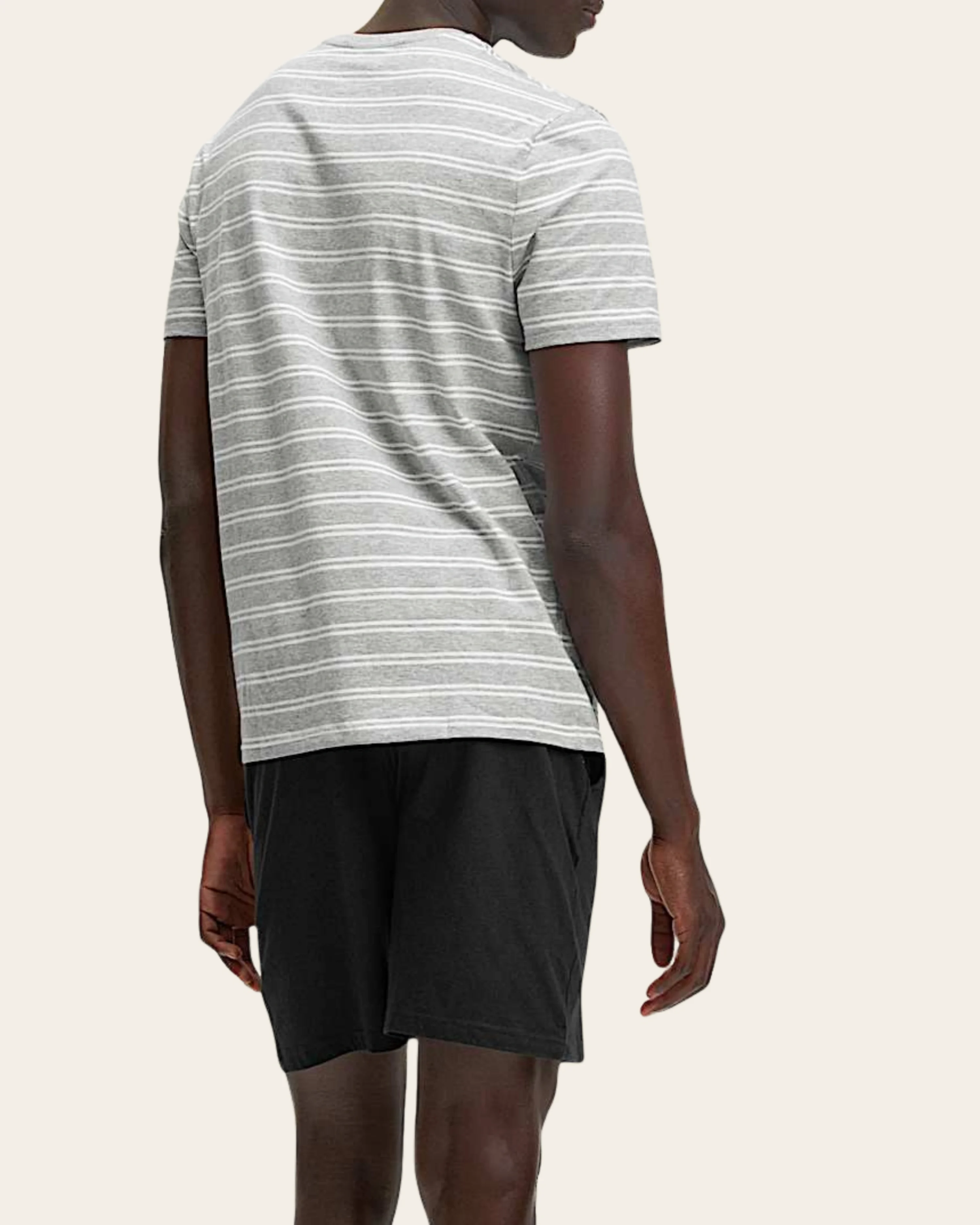 Classic Grey Stripe Short Set