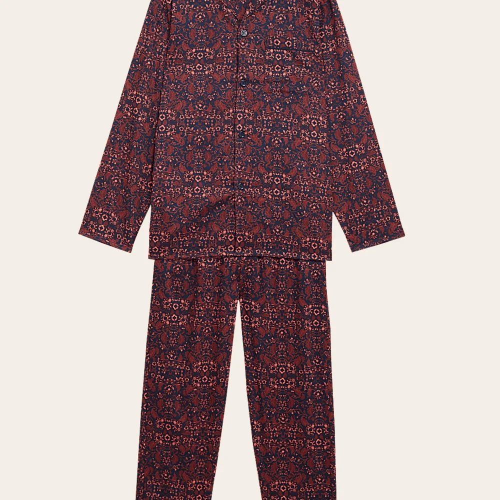 Rust Mosaic Buttoned Set