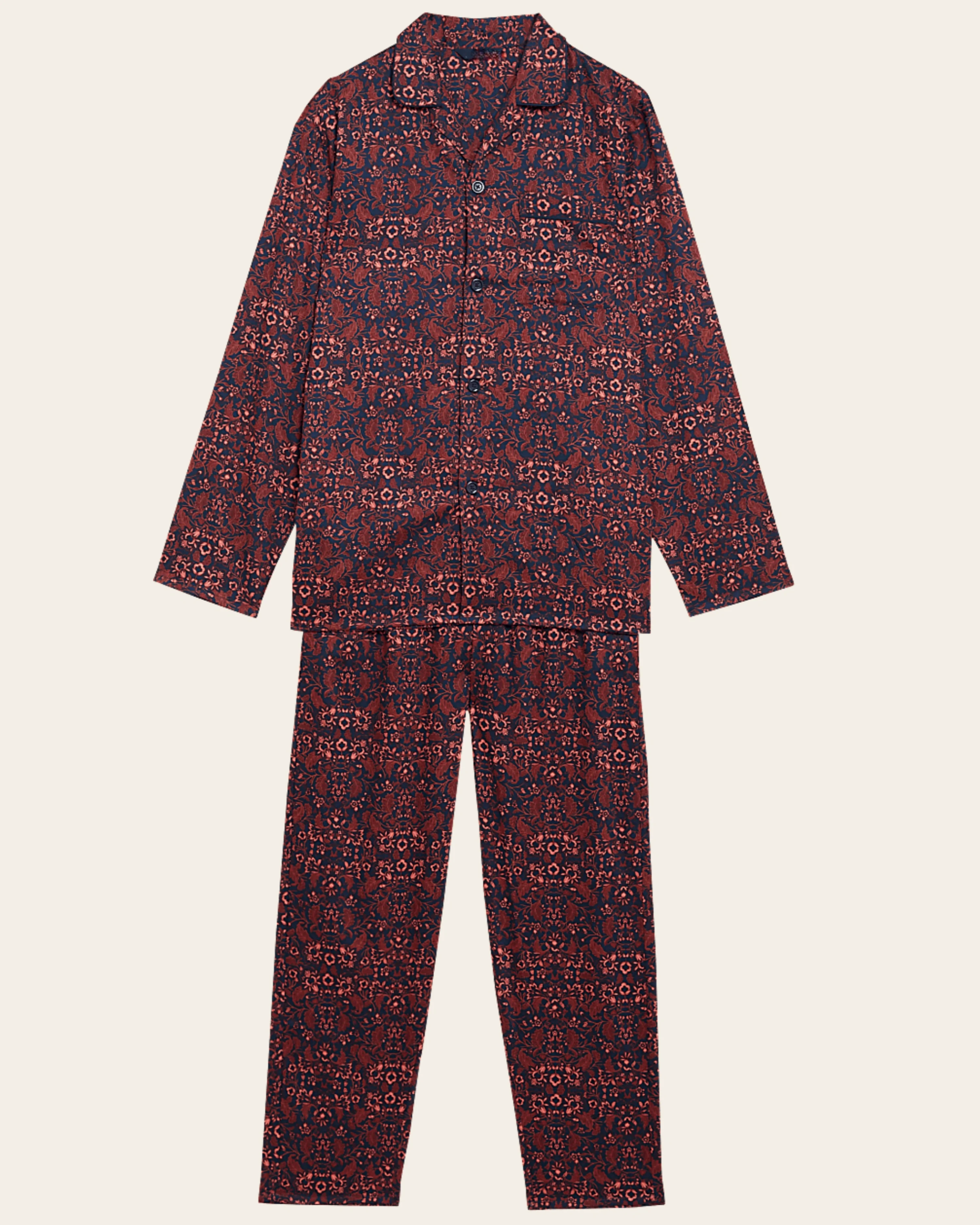 Rust Mosaic Buttoned Set