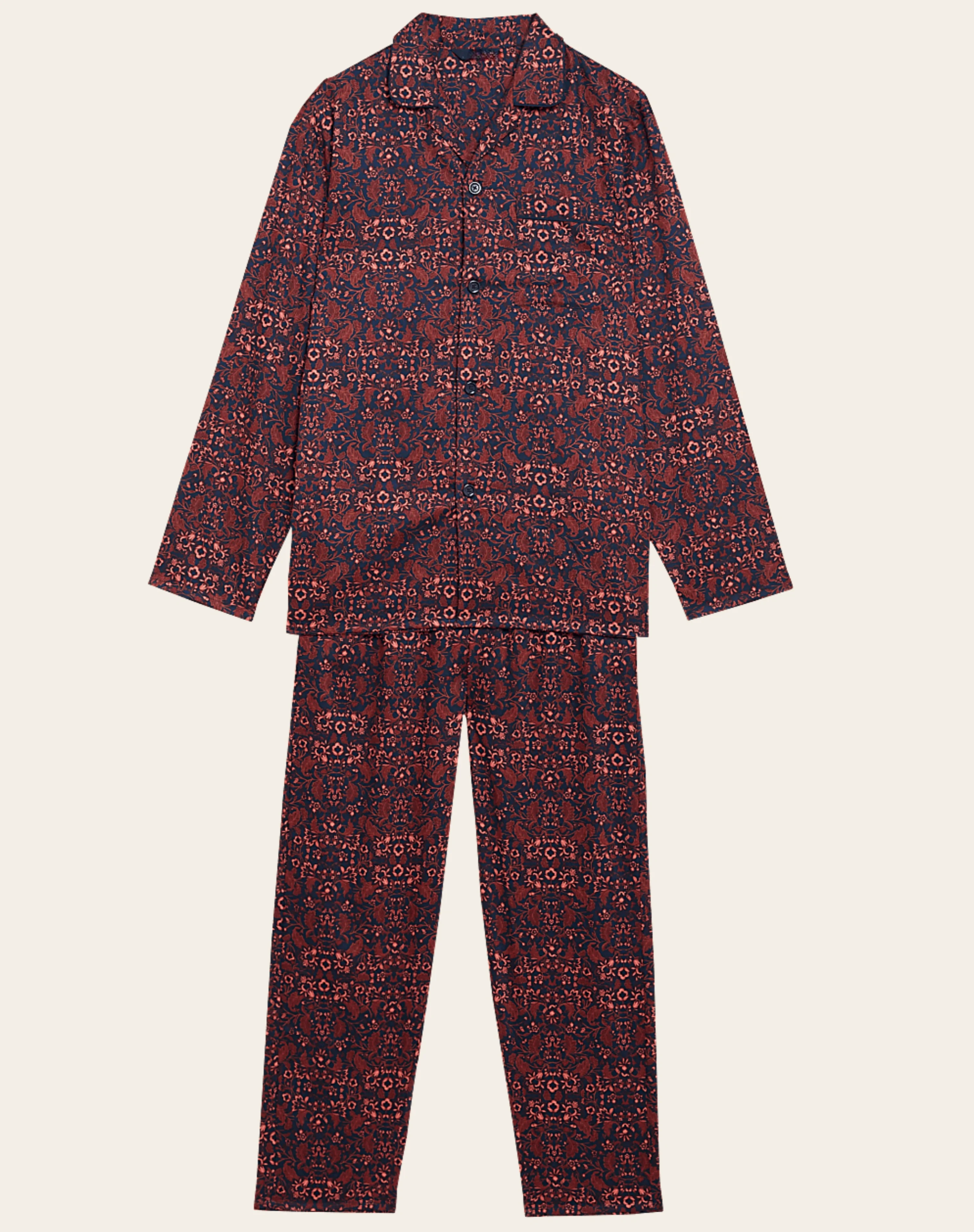 Rust Mosaic Buttoned Set