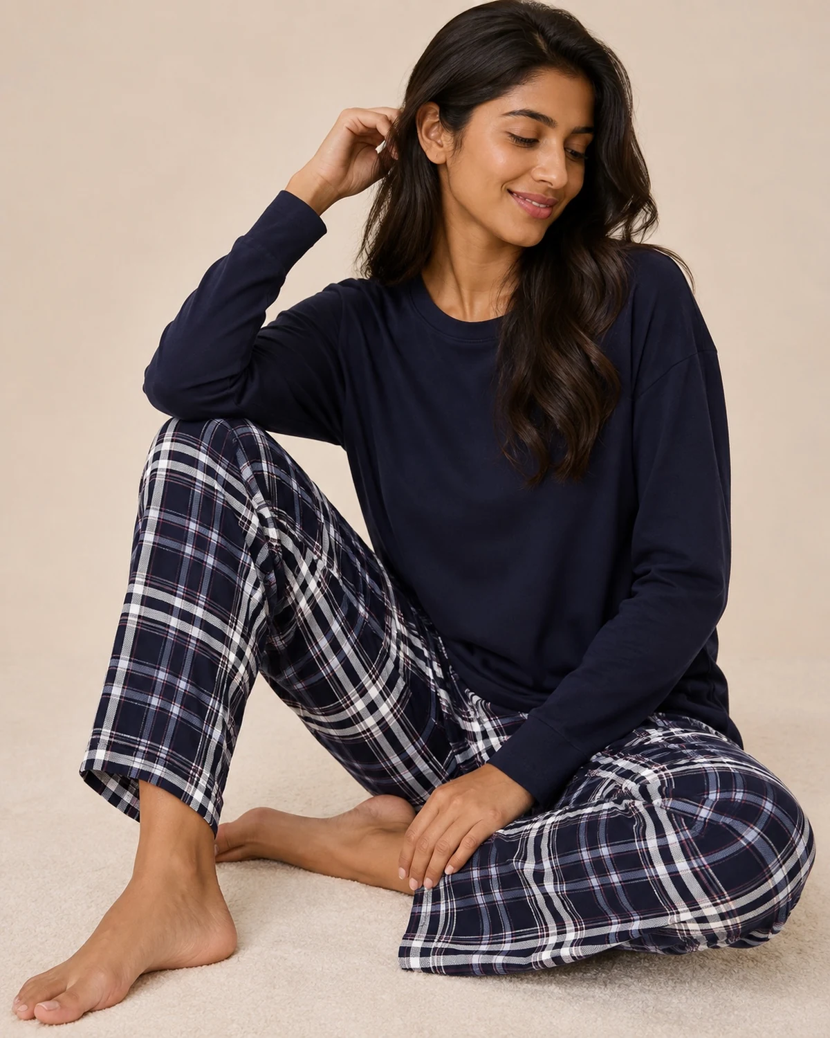 Blue Tartan Sleep Set