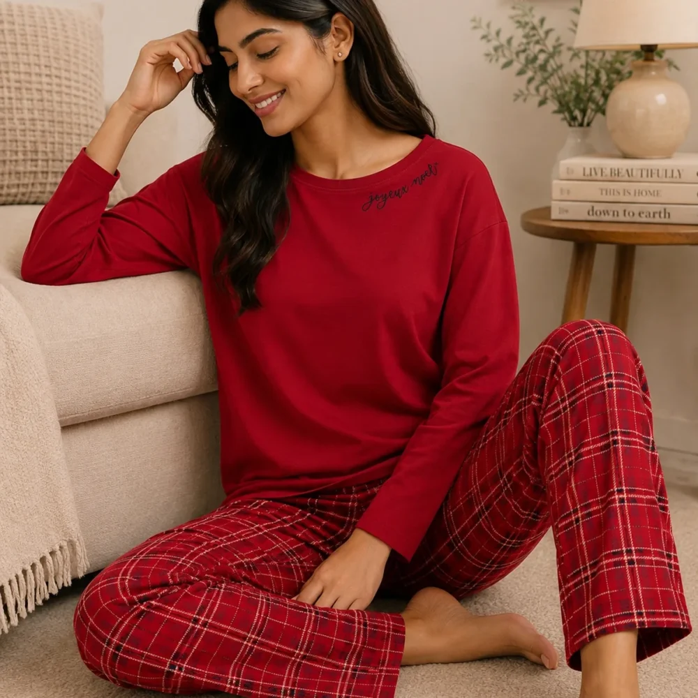Crimson Checks Cozy Set