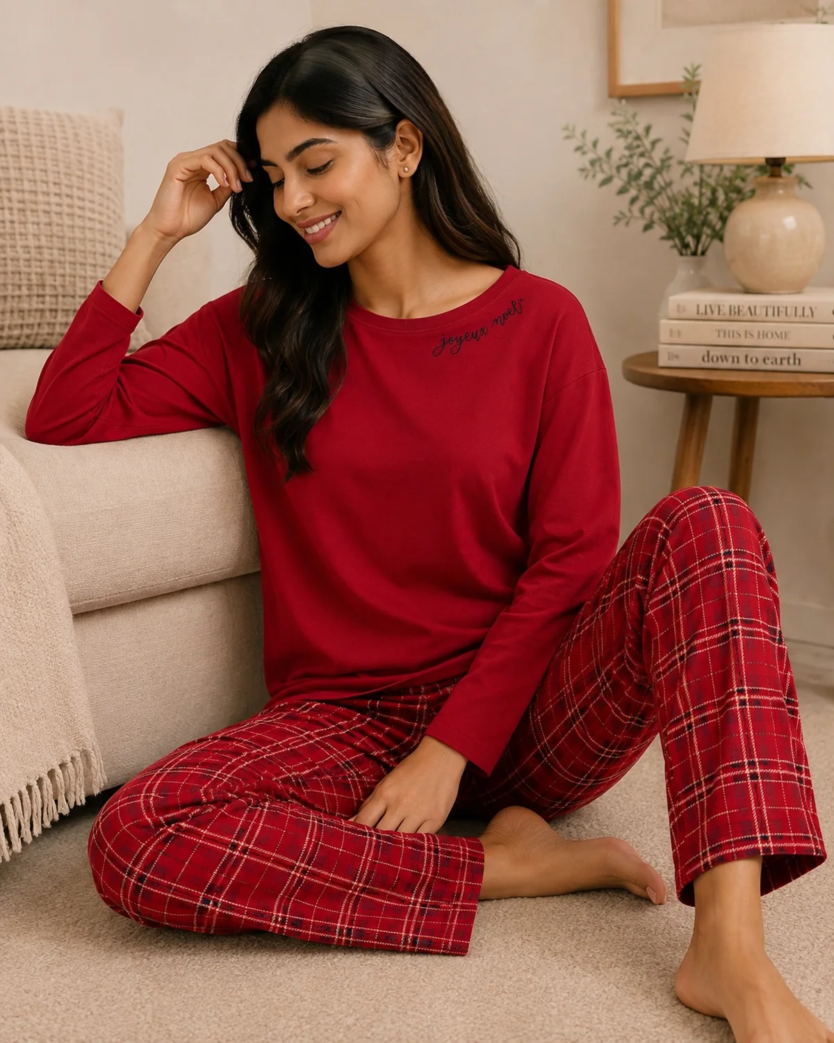 Crimson Checks Cozy Set