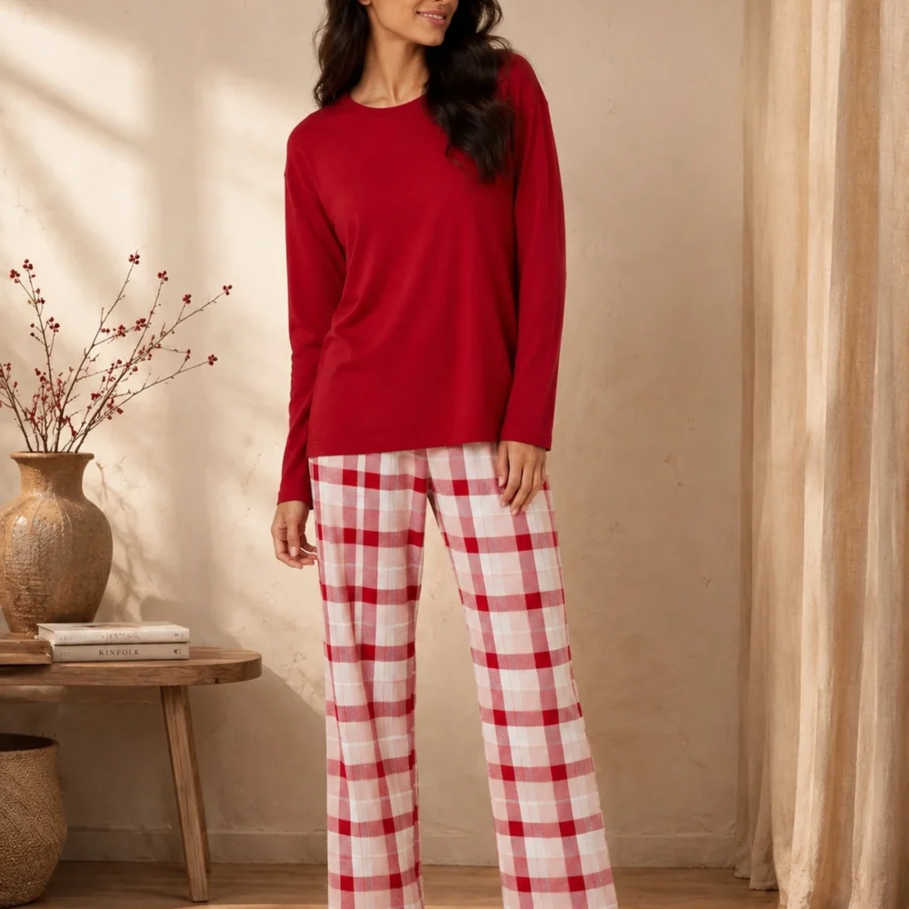 Everyday Red Check Pajama Set