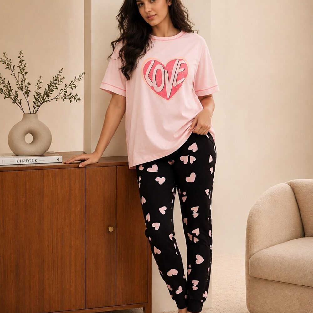 Heartfelt Cotton Rich Pajama Set (Order one size smaller)